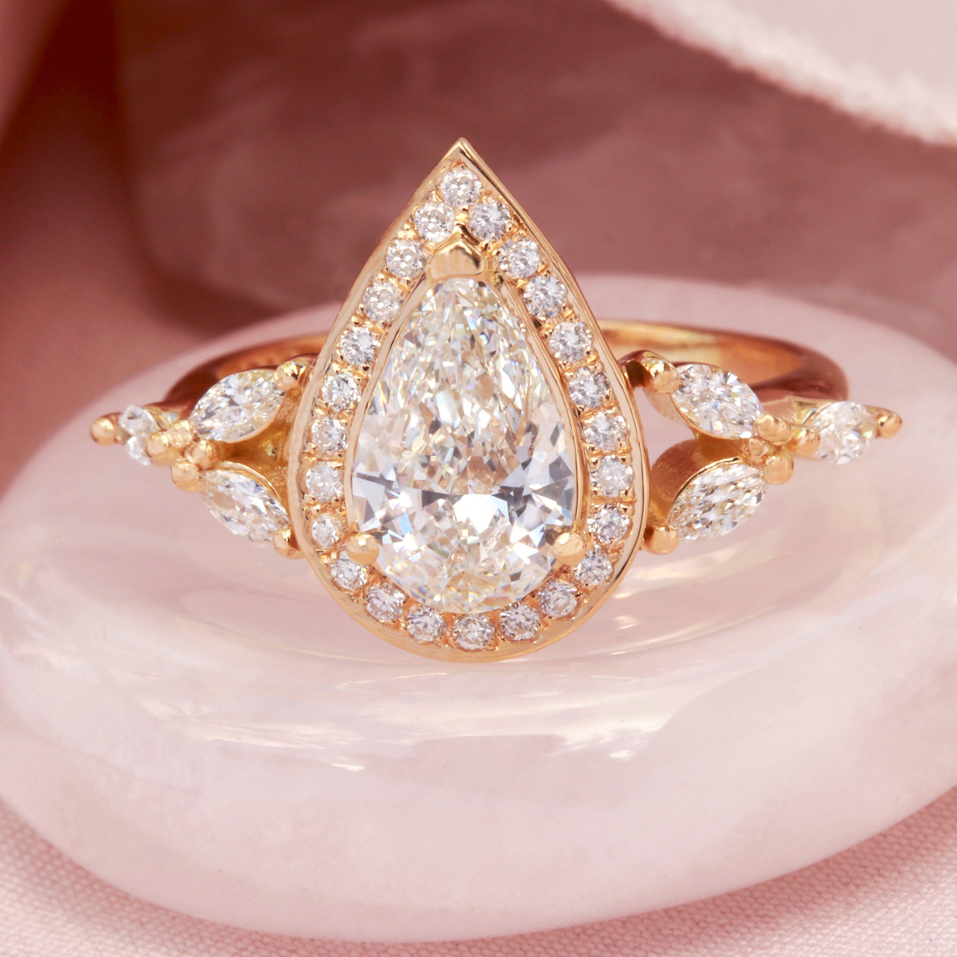Center Pear Lab Diamond