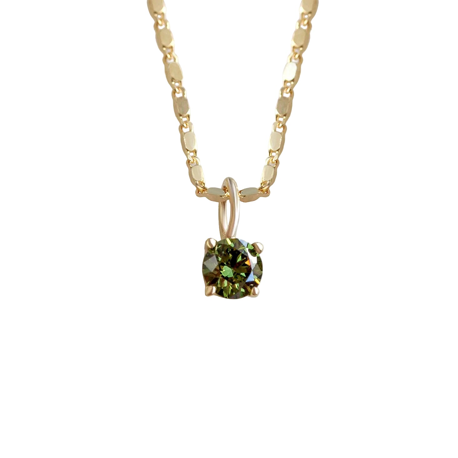0.30CT Green Lab Diamond Round Charm, charm, pendant, necklace, green, green lab diamond, round.