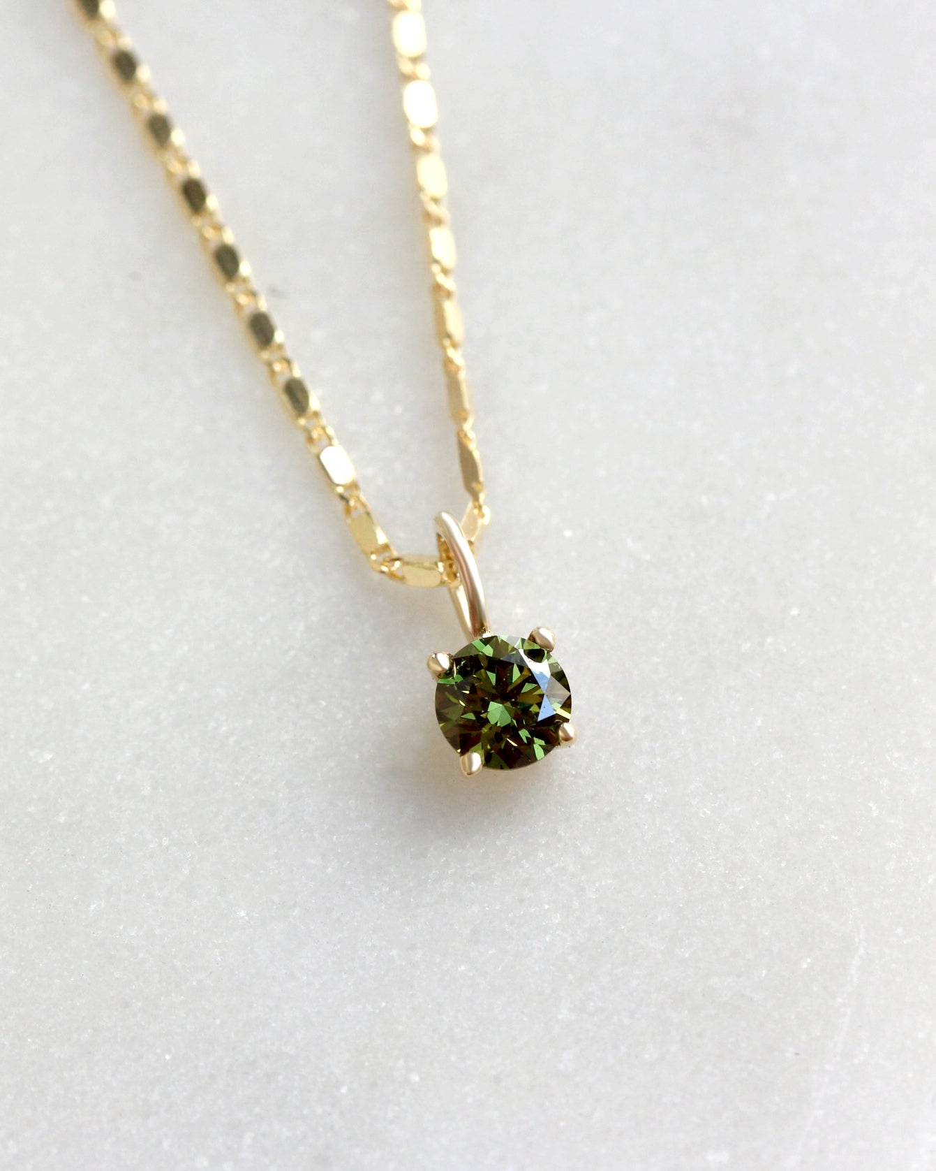 0.30CT Green Lab Diamond Round Charm, charm, pendant, necklace, green, green lab diamond, round.