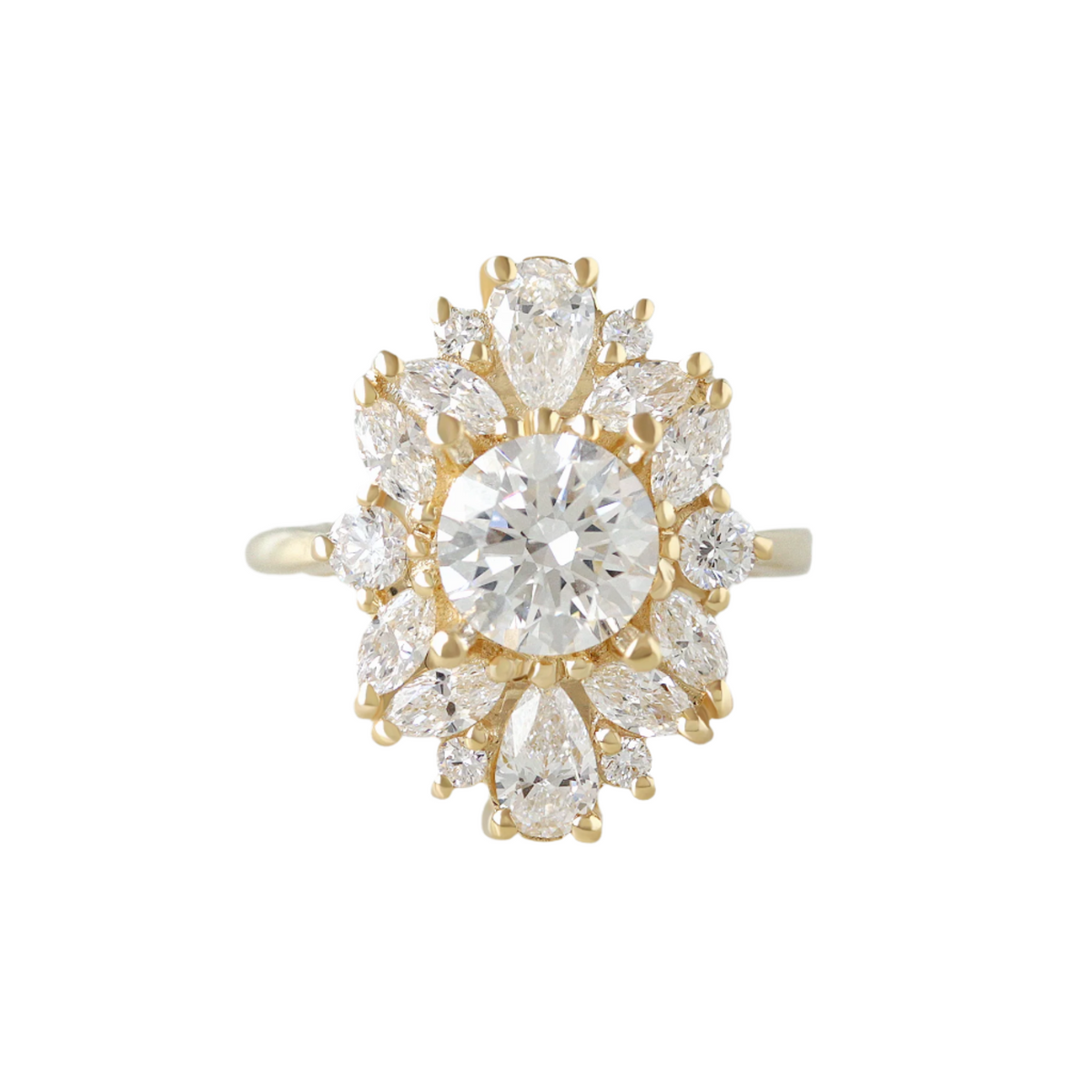 1 Carat Art Deco Unique Engagement Ring Odisea Lab Diamond IGI Certified. / 14K White Gold / 8