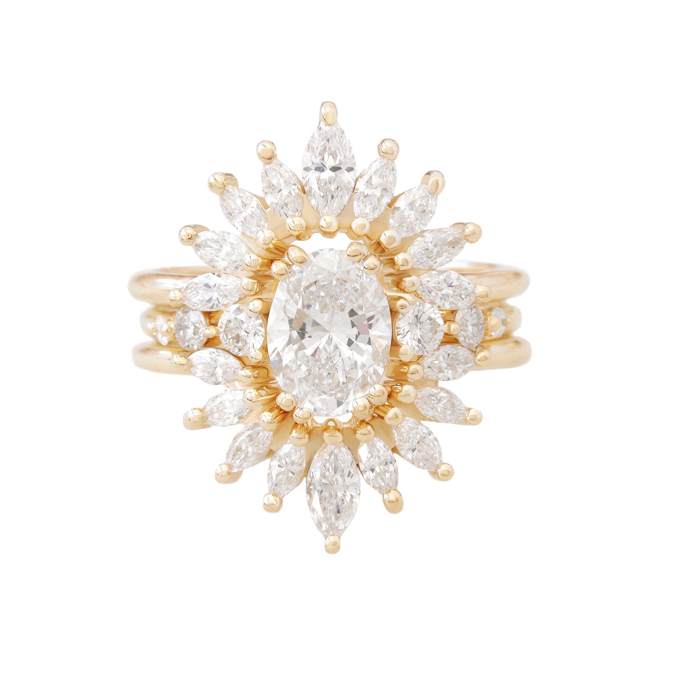 Private Listing for Connor- 14k yellow gold, size 5, Lab Oval Diamond Three Ring Set