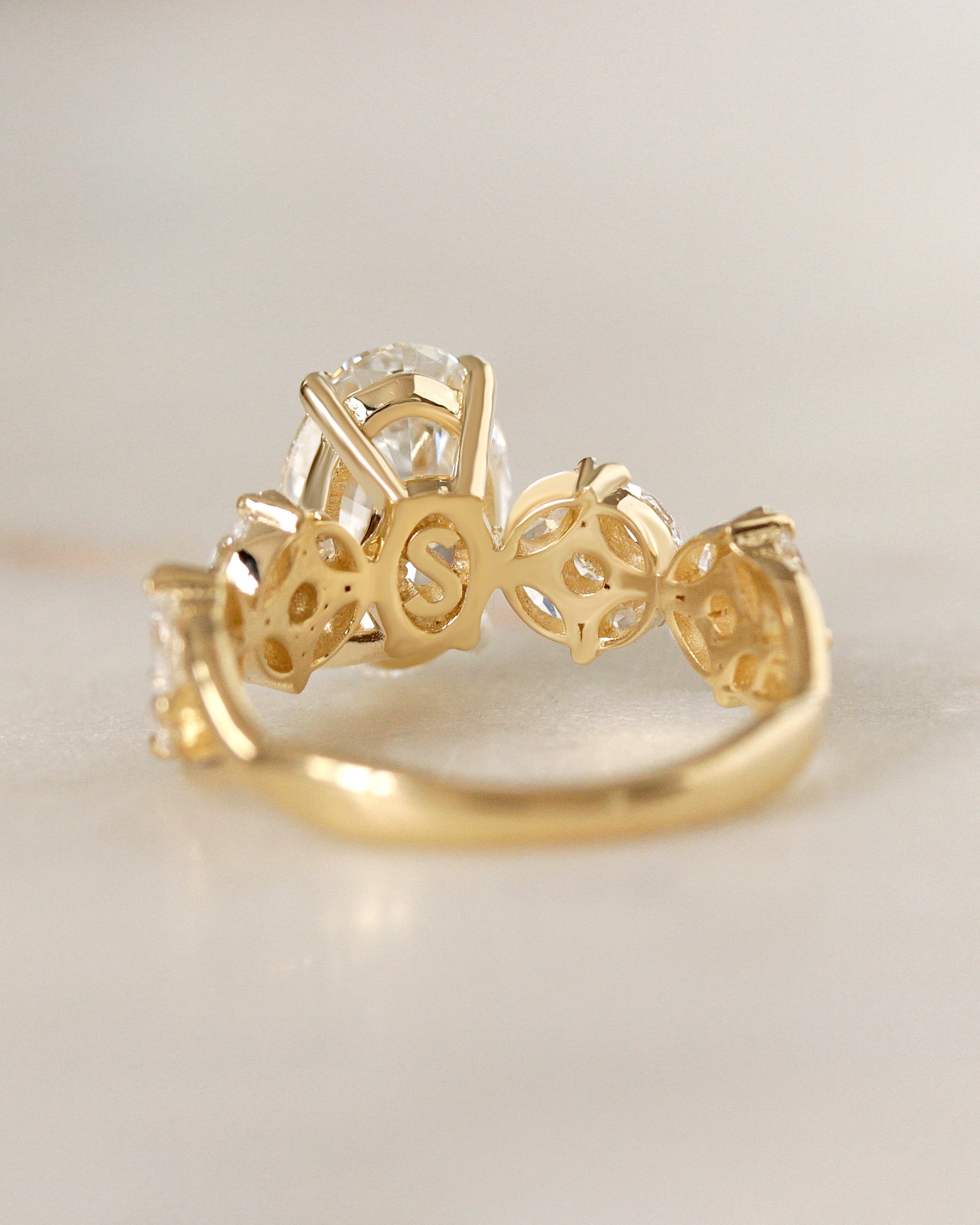 2.5ct oval diamond ring, engagement ring, statement ring, luxurious engagement ring, unique diamond ring, floral diamond engagement ring, marquise diamond cluster ring, bold engagement ring, vintage inspired engagement ring, wide band diamond ring, 14k gold engagement ring, oval cut diamond ring, nature inspired engagement ring, heirloom quality ring ,designer diamond ring .