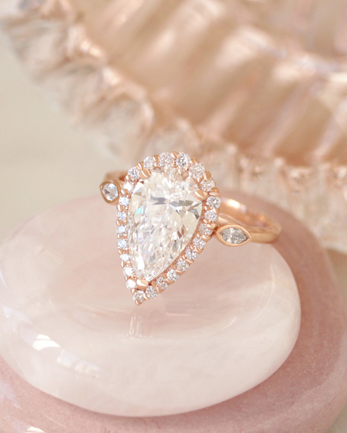 2.5ct Pear Shape Diamond Halo Engagement Ring Zoe