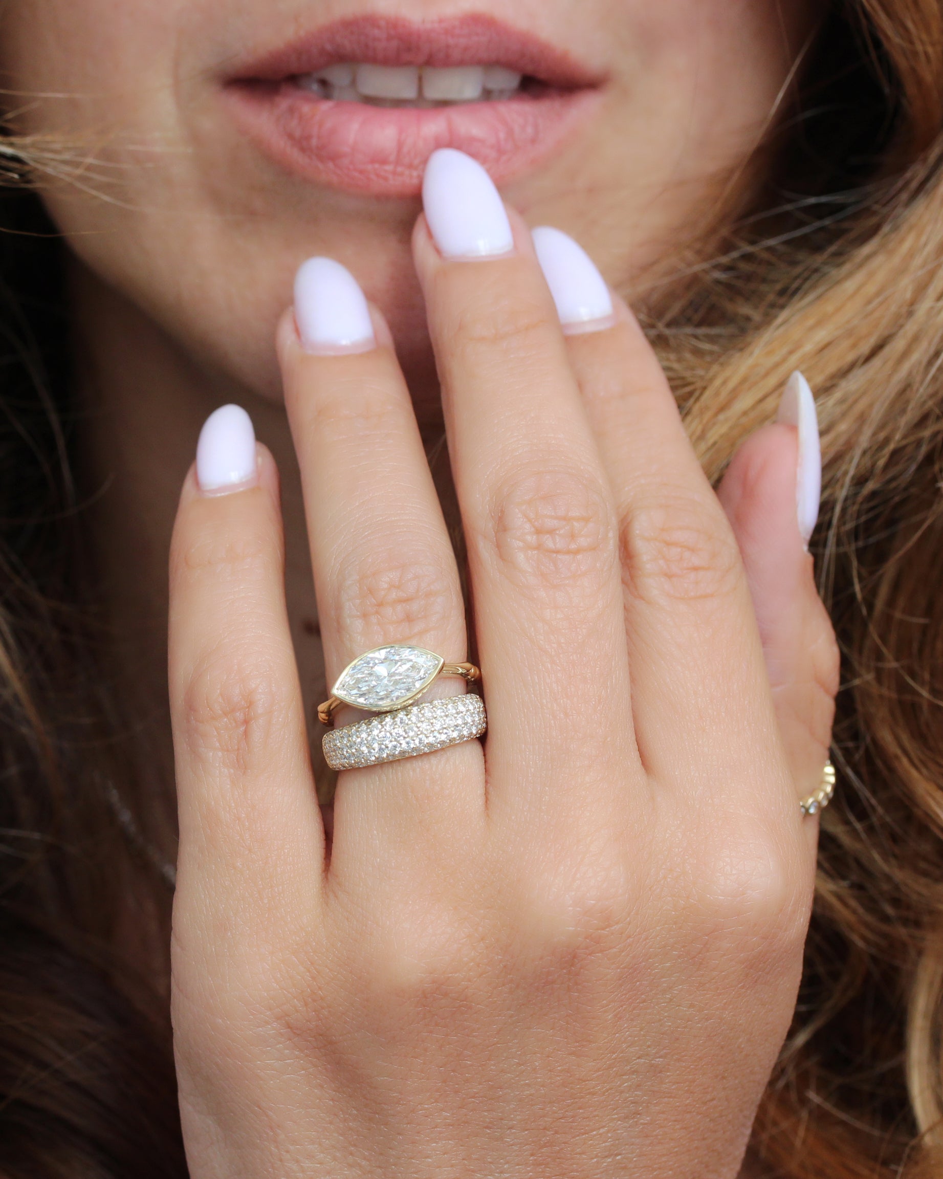 2 Carat Marquise Diamond Bezel Set East West Modern Engagement Ring, 2 carat diamond, marquise diamond, bezel set, east west diamond ring, solitaire diamond ring, chunky, modern