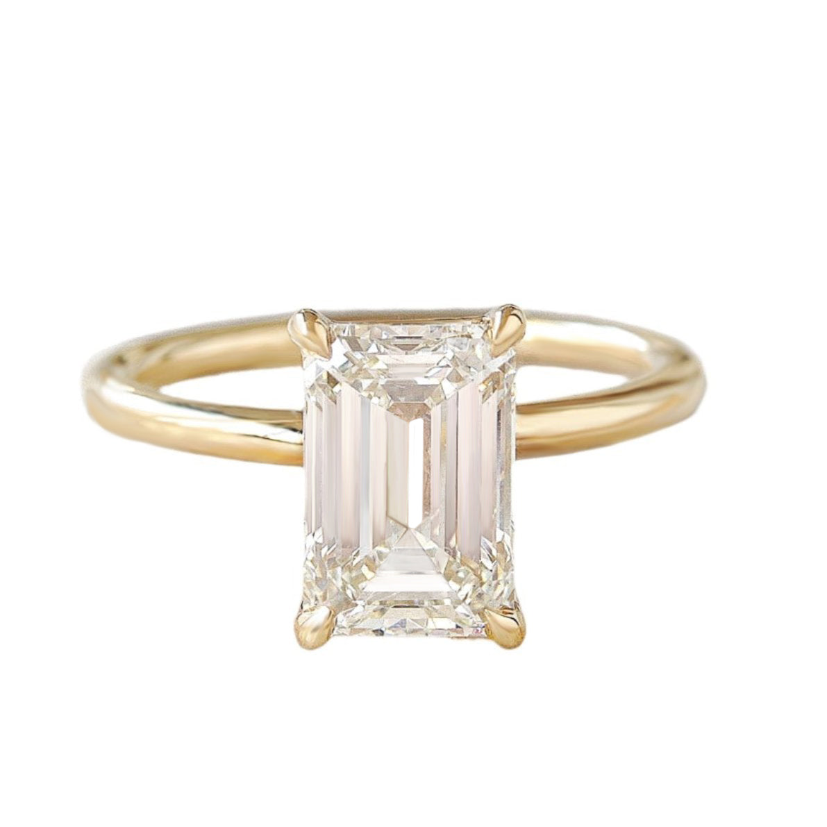 2ct emerald cut diamond solitaire