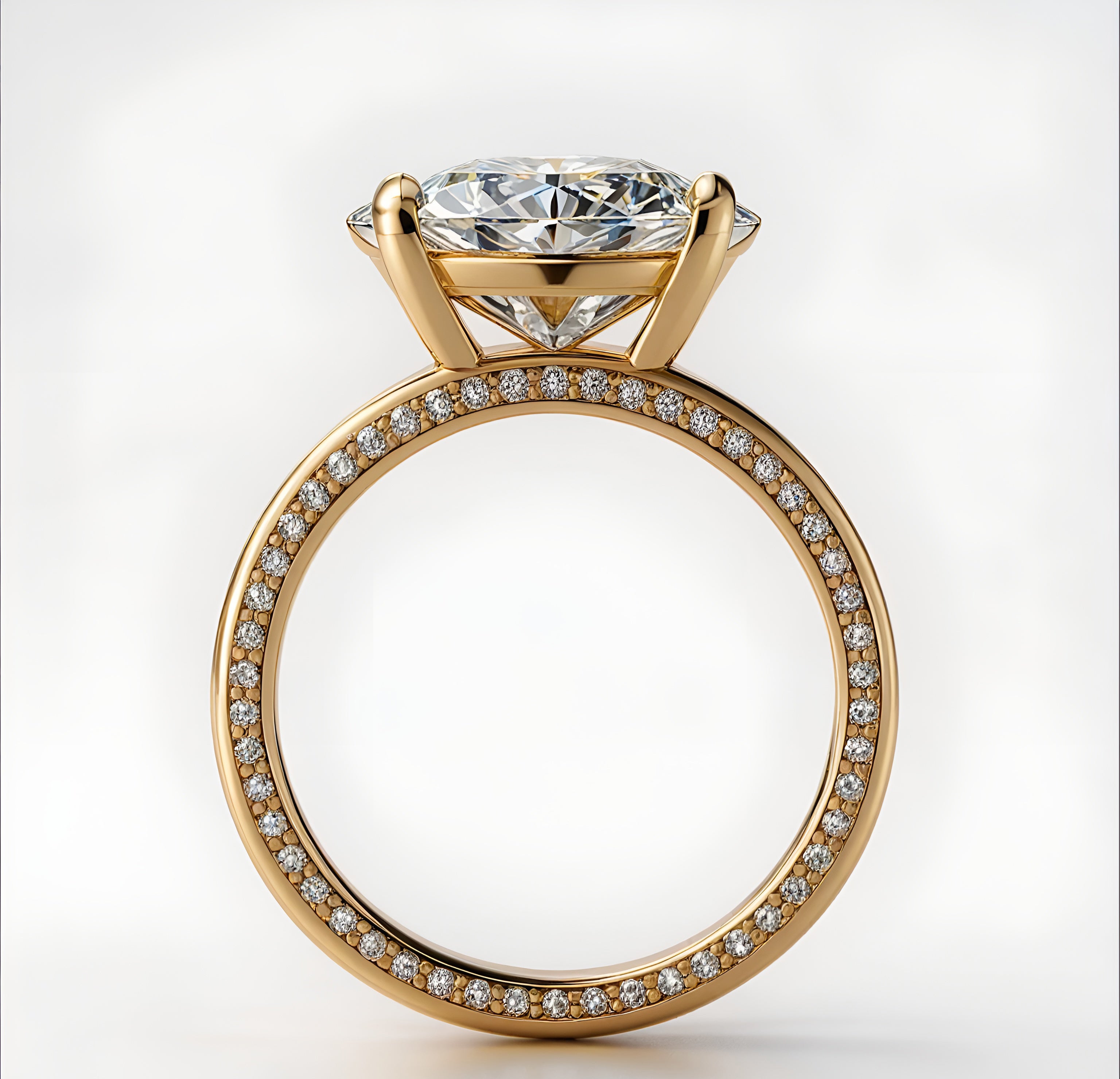 3CT Oval Lab Diamond East West Engagement Ring – Low Profile with Surprise Hidden Eternity Band, 3ct oval lab diamond set East west, low profile, surprise and hidden eternity engagement ring