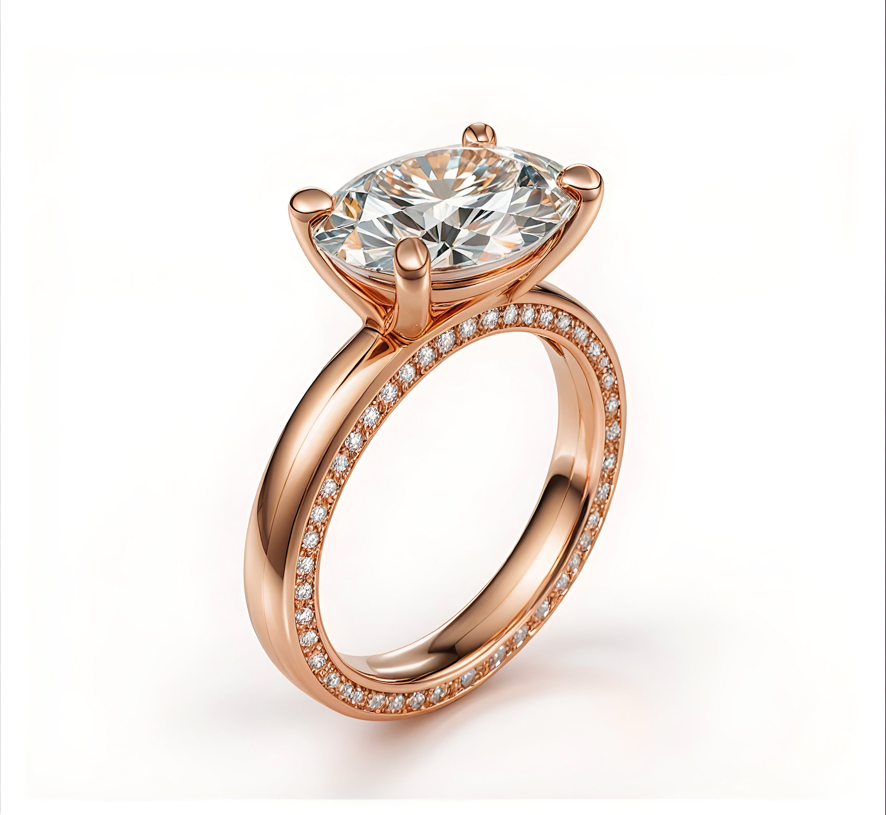 3CT Oval Lab Diamond East West Engagement Ring – Low Profile with Surprise Hidden Eternity Band, 3ct oval lab diamond set East west, low profile, surprise and hidden eternity engagement ring