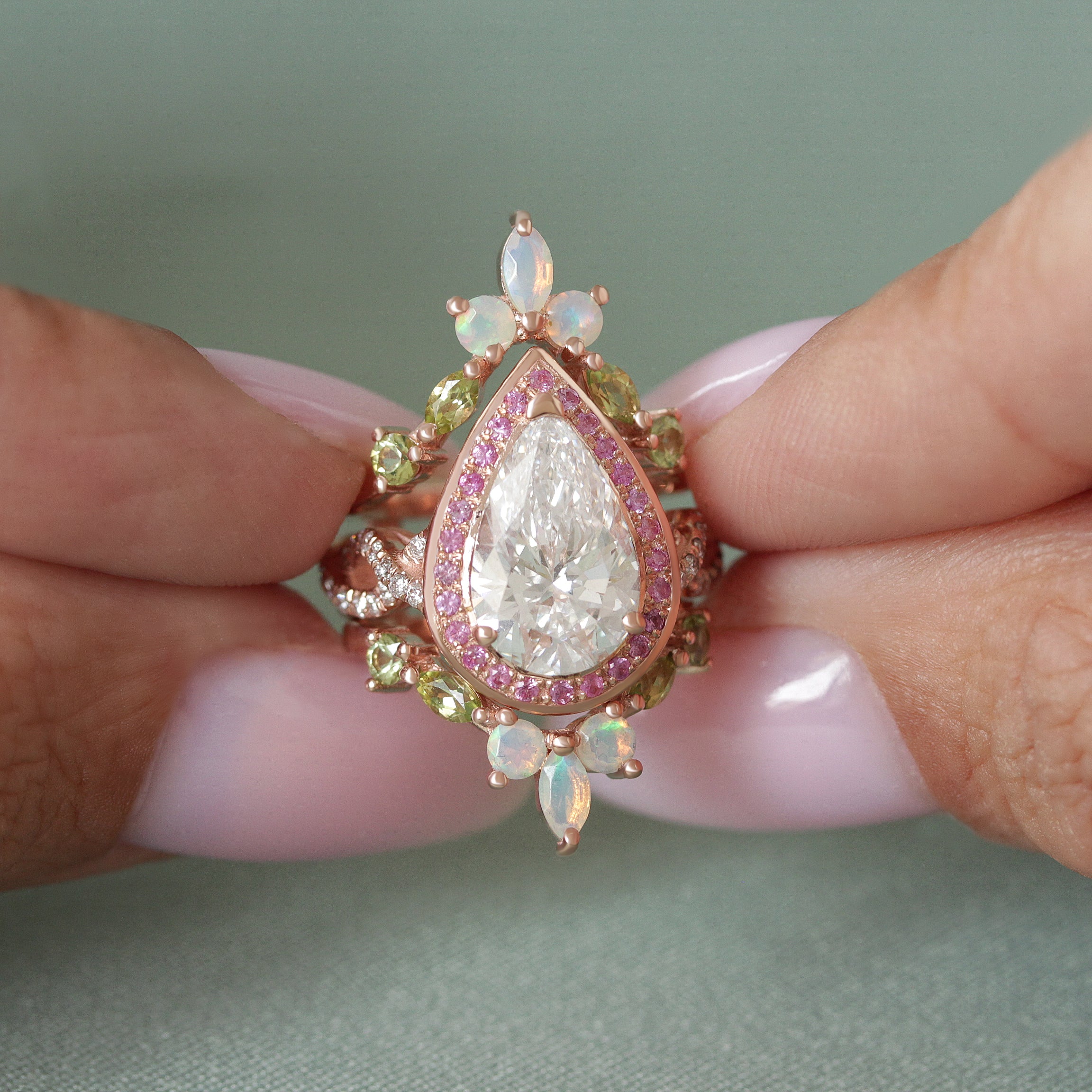 Marquise Diamonds 1.5 קרט, מסגרת טבעת אירוסין ייחודית Alicent