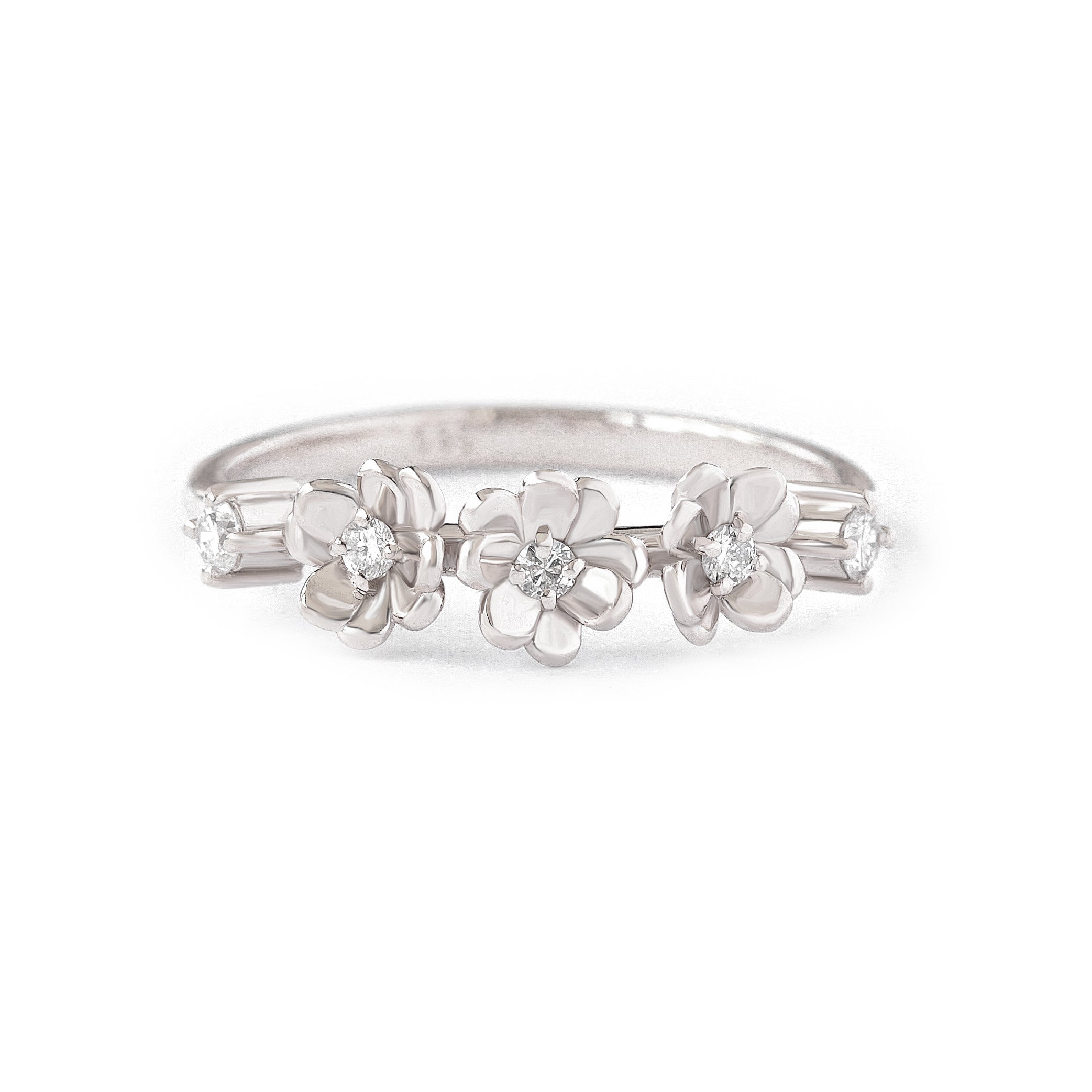 Flower Diamond Wedding Ring