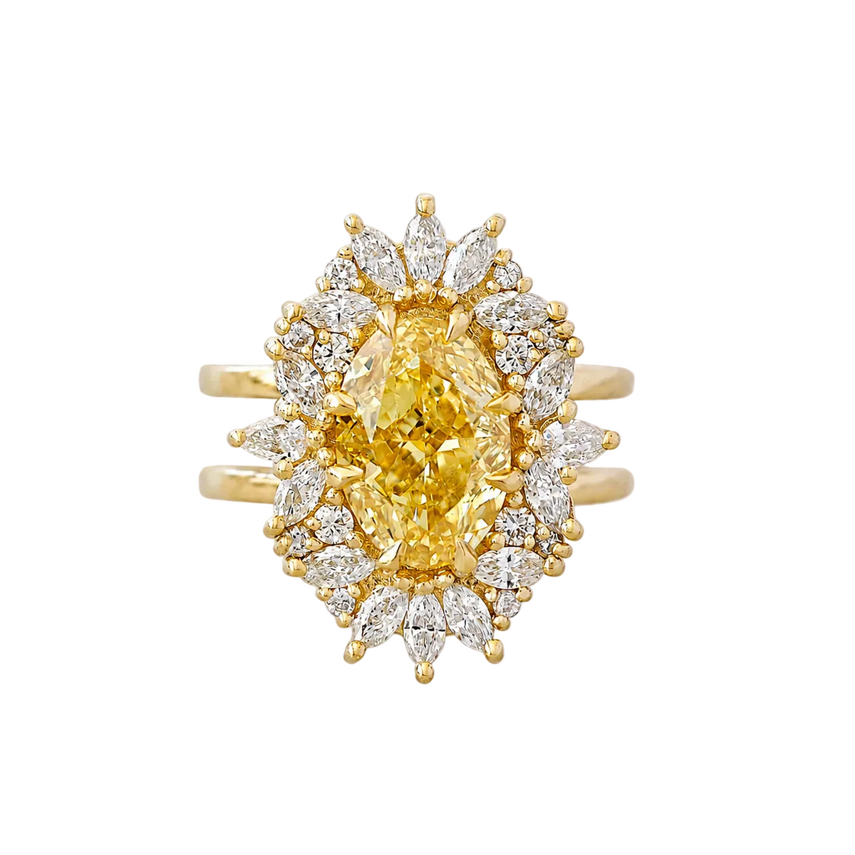 3ct Oval Canary Yellow Lab Diamond Ballerina Statement Engagement