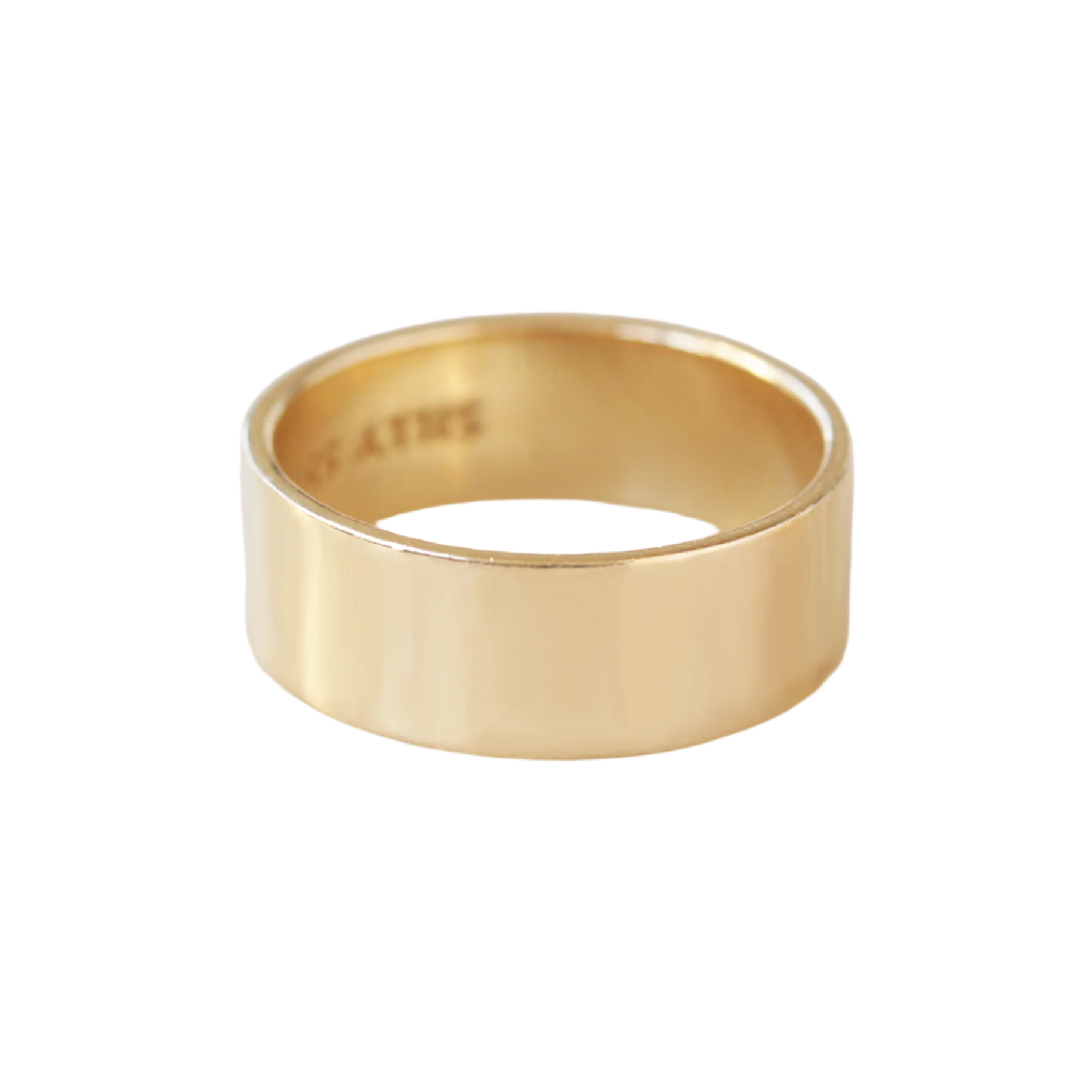 8mm Gold Cigar Band - Chunky Bold Gold Wedding Ring - Unisex
