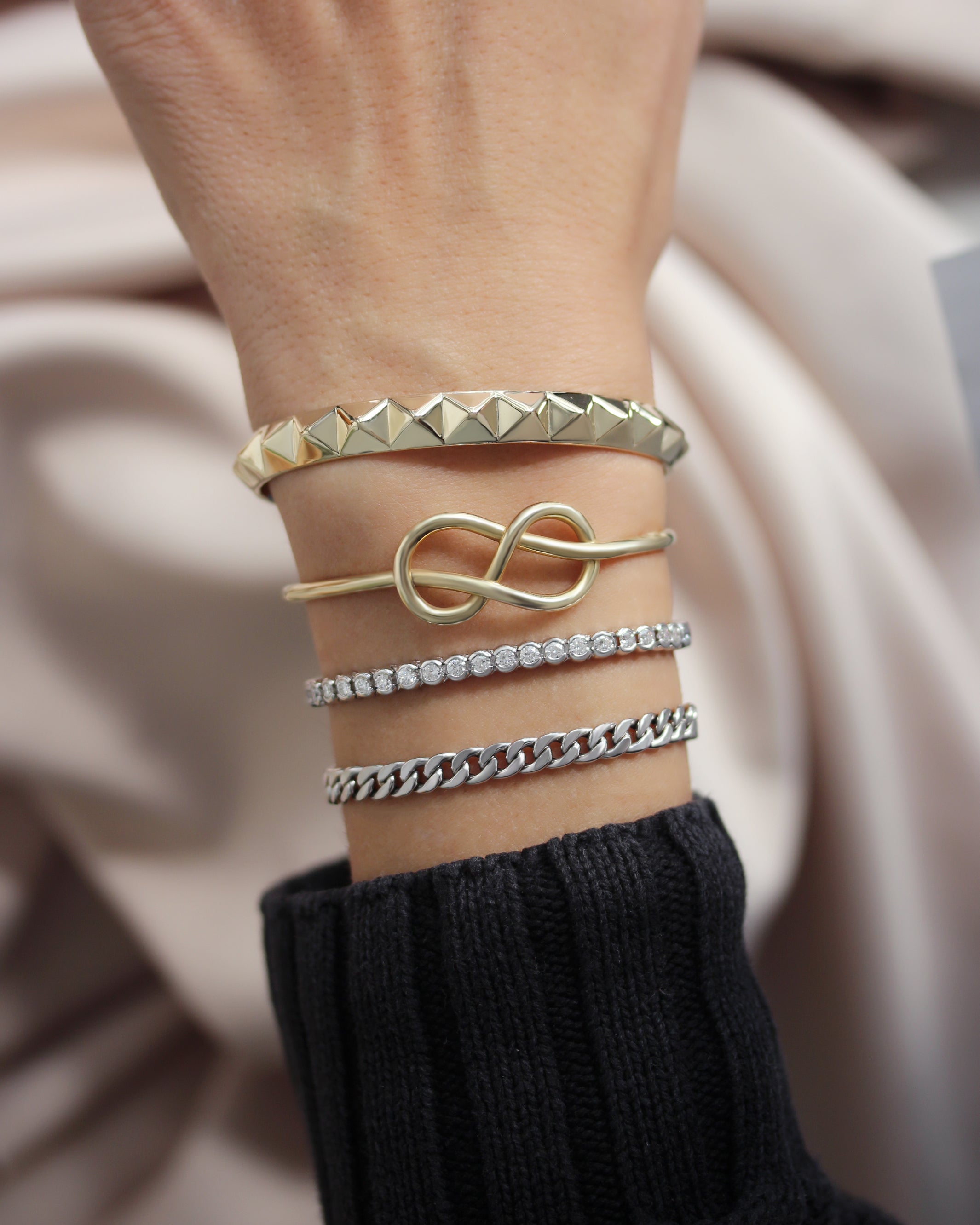 Bezel Tennis Bracelet,white gold, diamonds