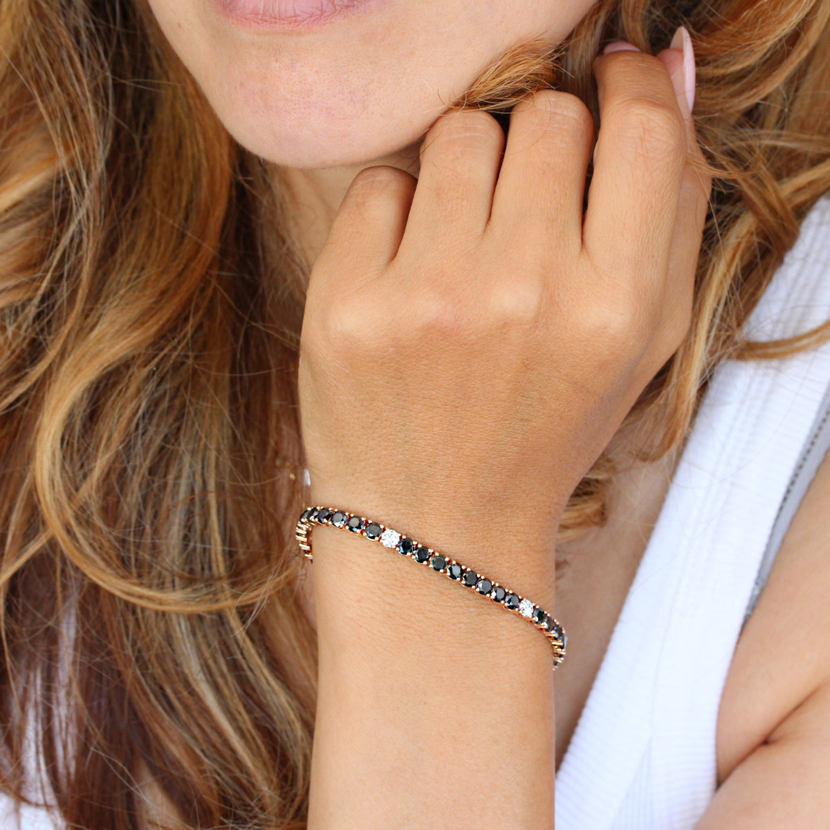 Black Diamond Tennis Bracelet, men jewelry, tennis bracelet, black diamonds