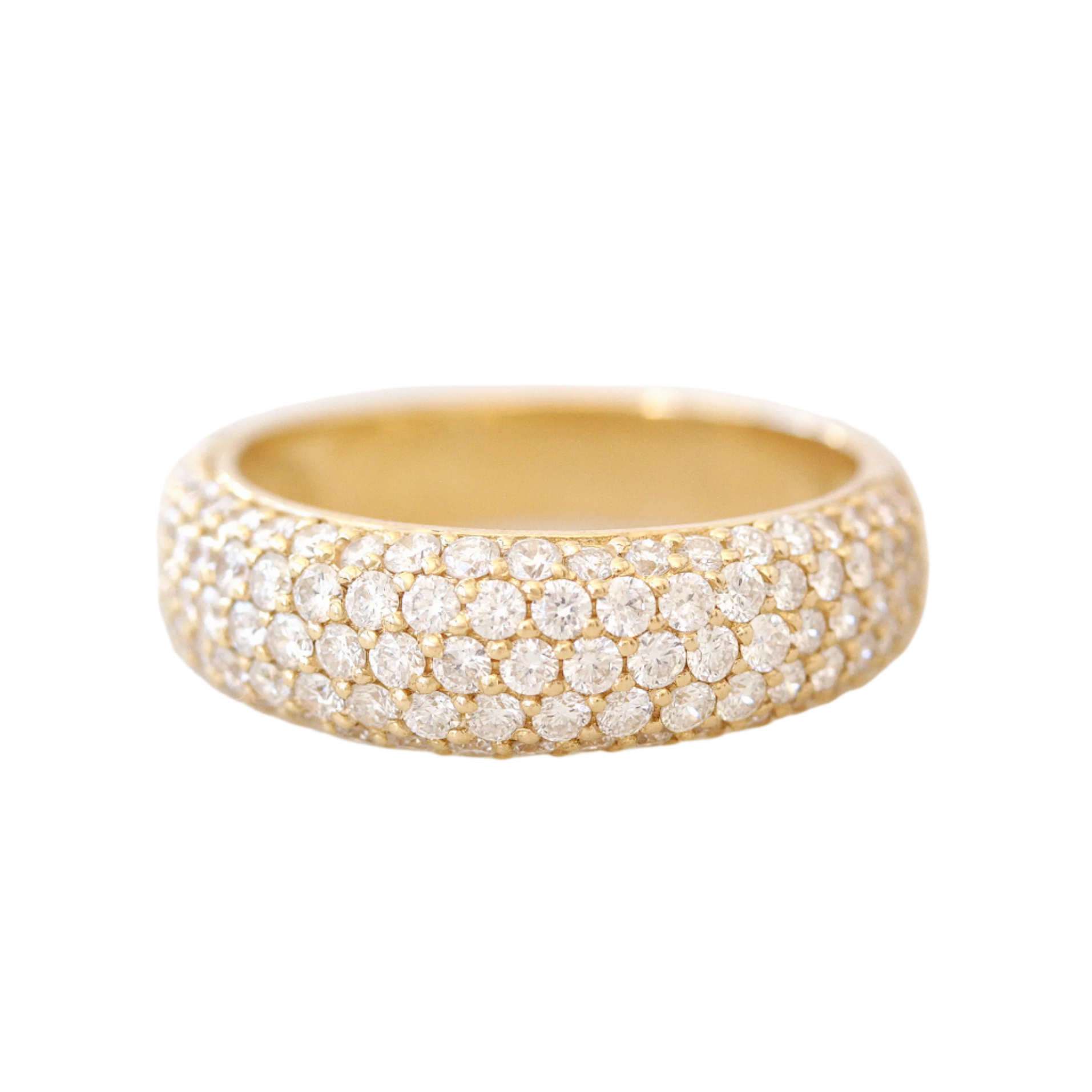 Puffy Bombe Bold Gold Chunky Diamond Wedding Dome Ring