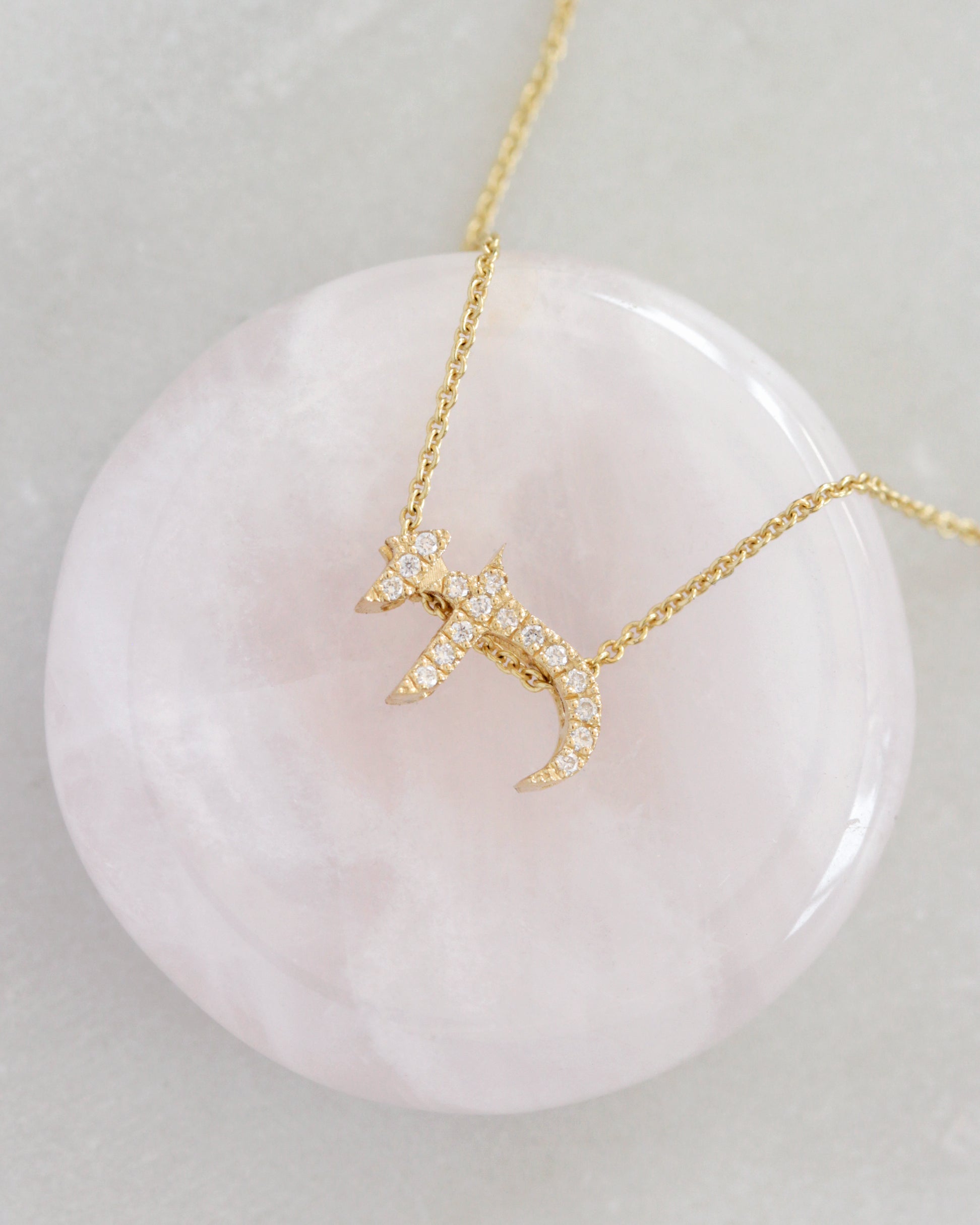 Chai diamond Necklace Am Yisrael Chai Bible Font, made in israel, am yisrael chai, alive, kabala, judainca, diamond necklace