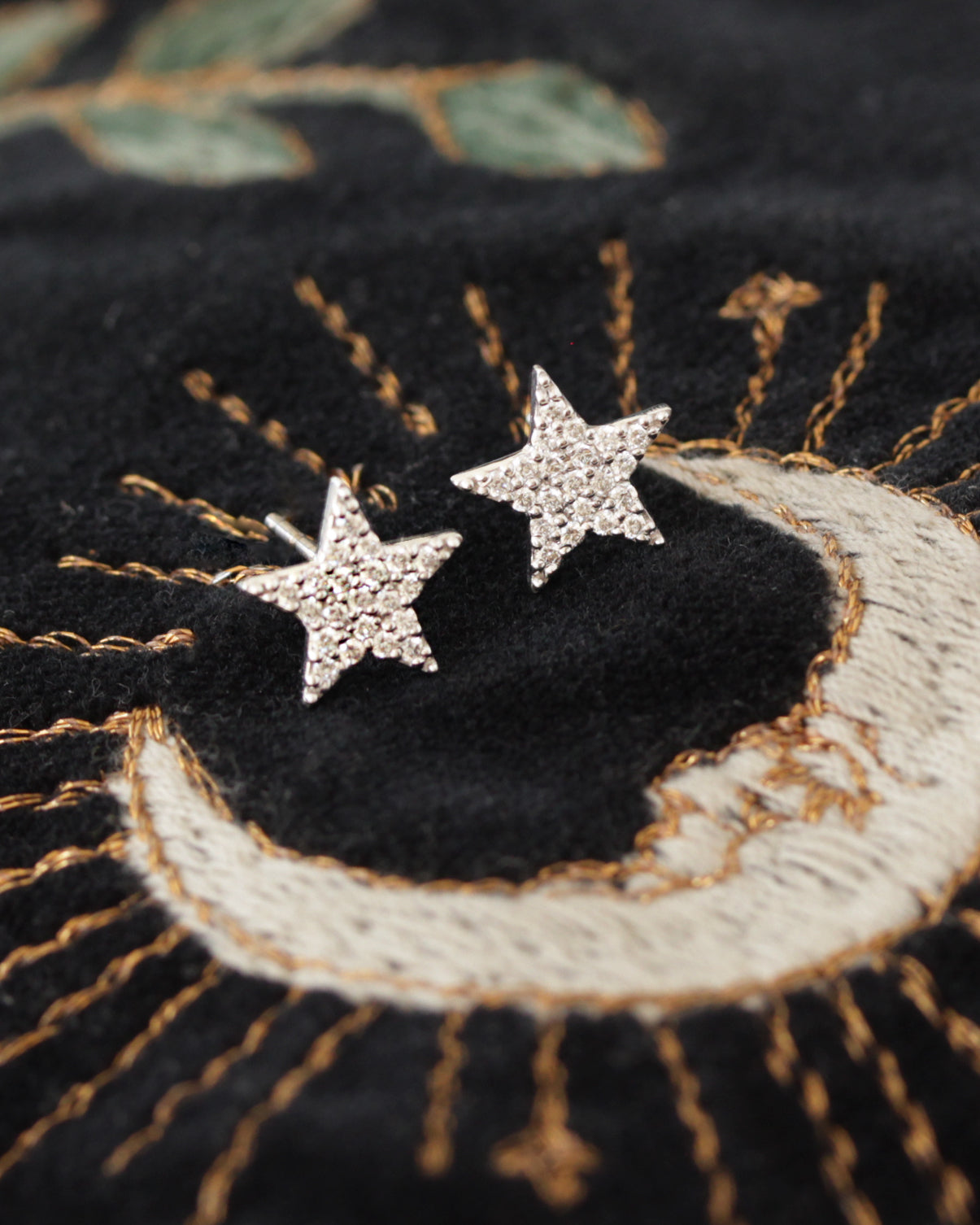 Dainty Tiny Star Diamond Stud Earrings