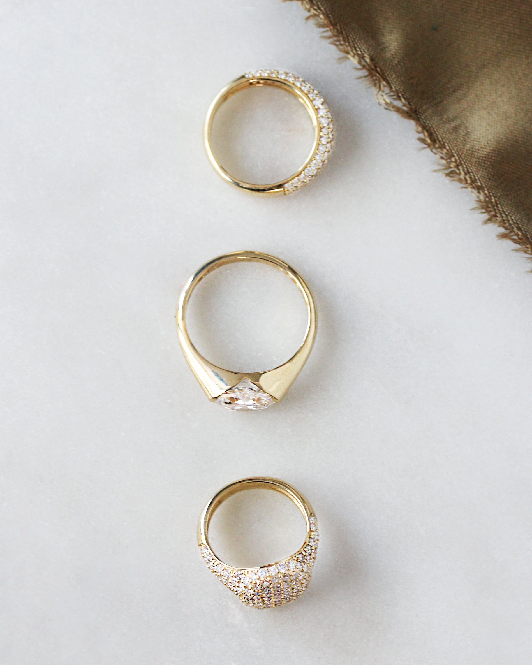 Diamond Signet Ring - Pinky Ring - Pave Diamond Ring