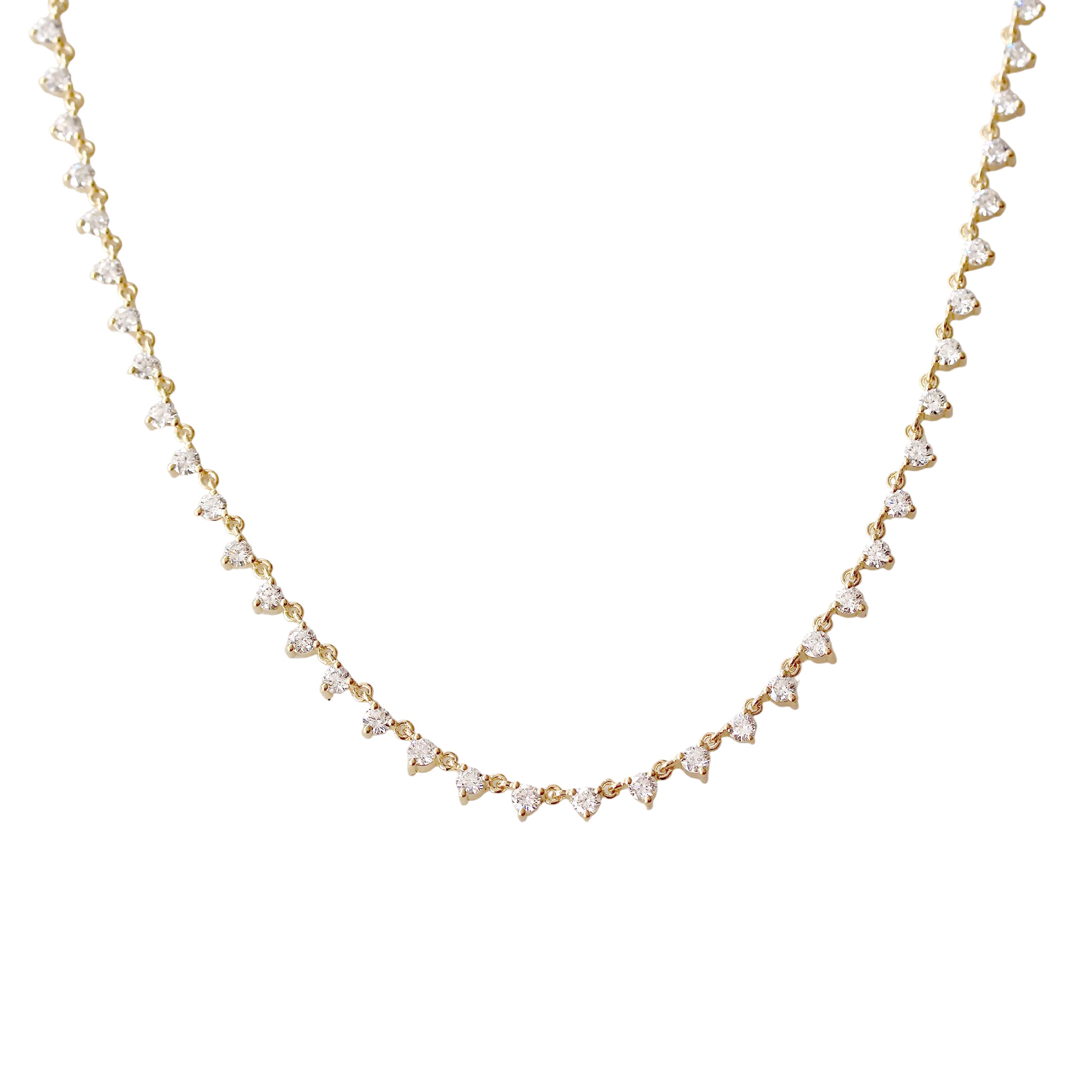 Floating Diamonds Tennis Necklace Collier 2.7ct, tennis necklace, diamond necklace