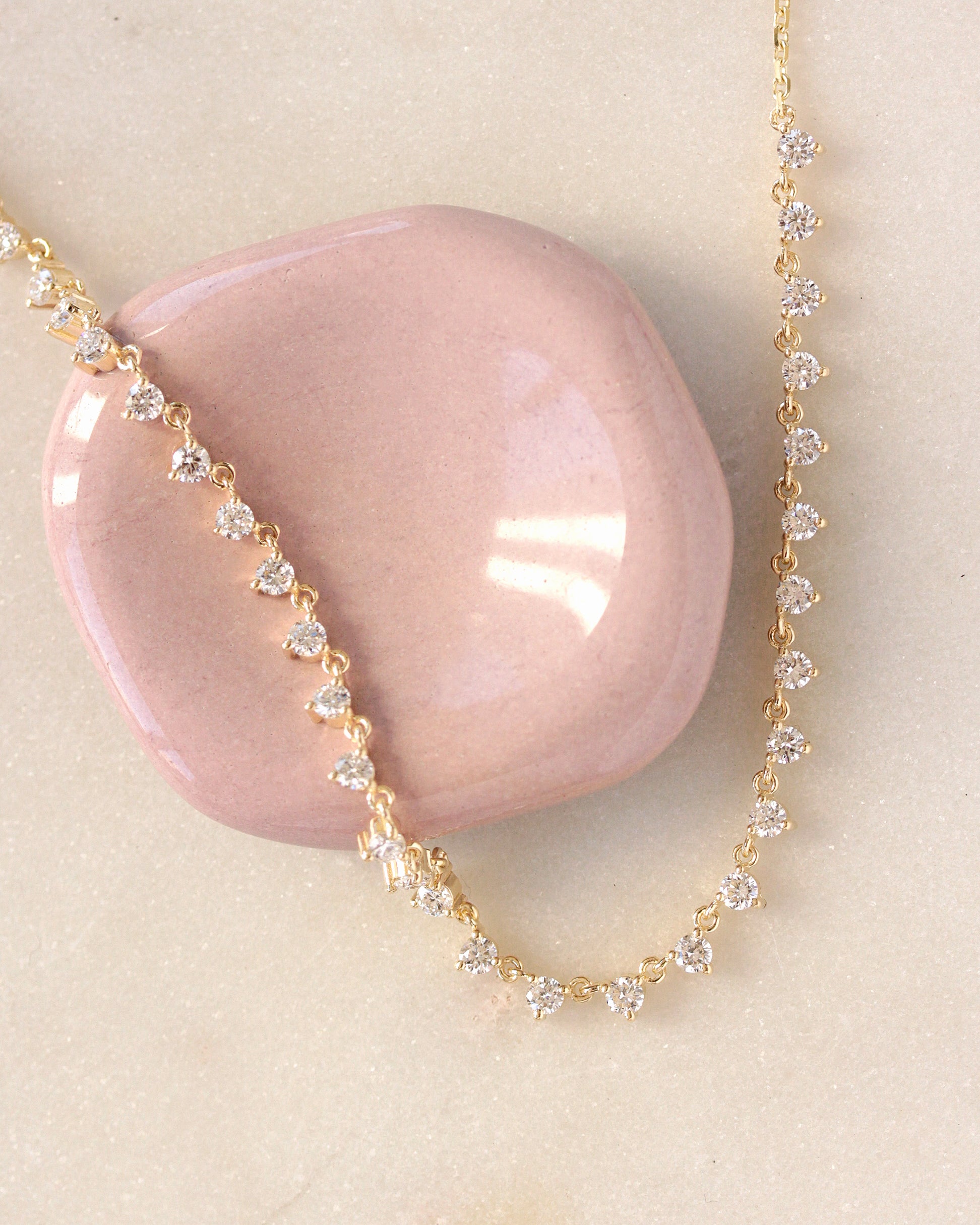 Floating Diamonds Tennis Necklace Collier 2.7ct, tennis necklace, diamond necklace