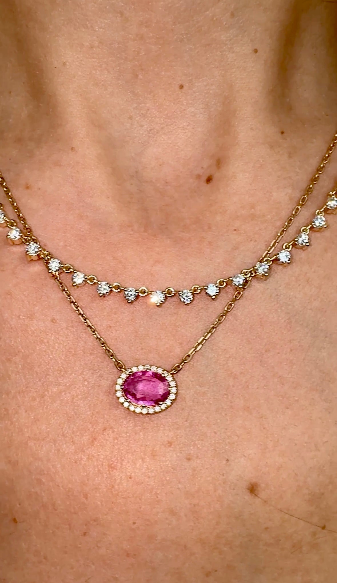 Floating Diamond Tennis Necklace 2.70ct