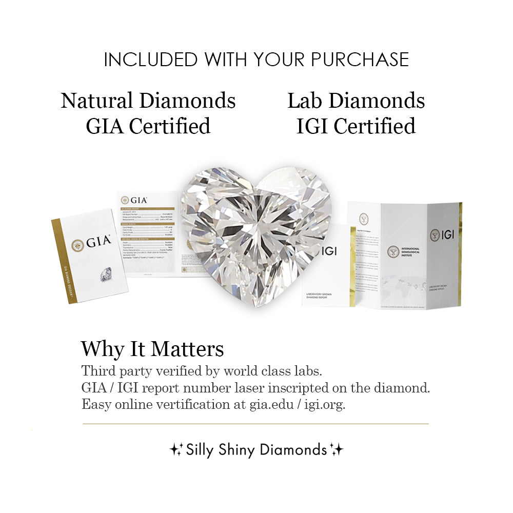 שרשרת סוליטר בצורת לב 1 קראט / 2 קראט / 3 קראט