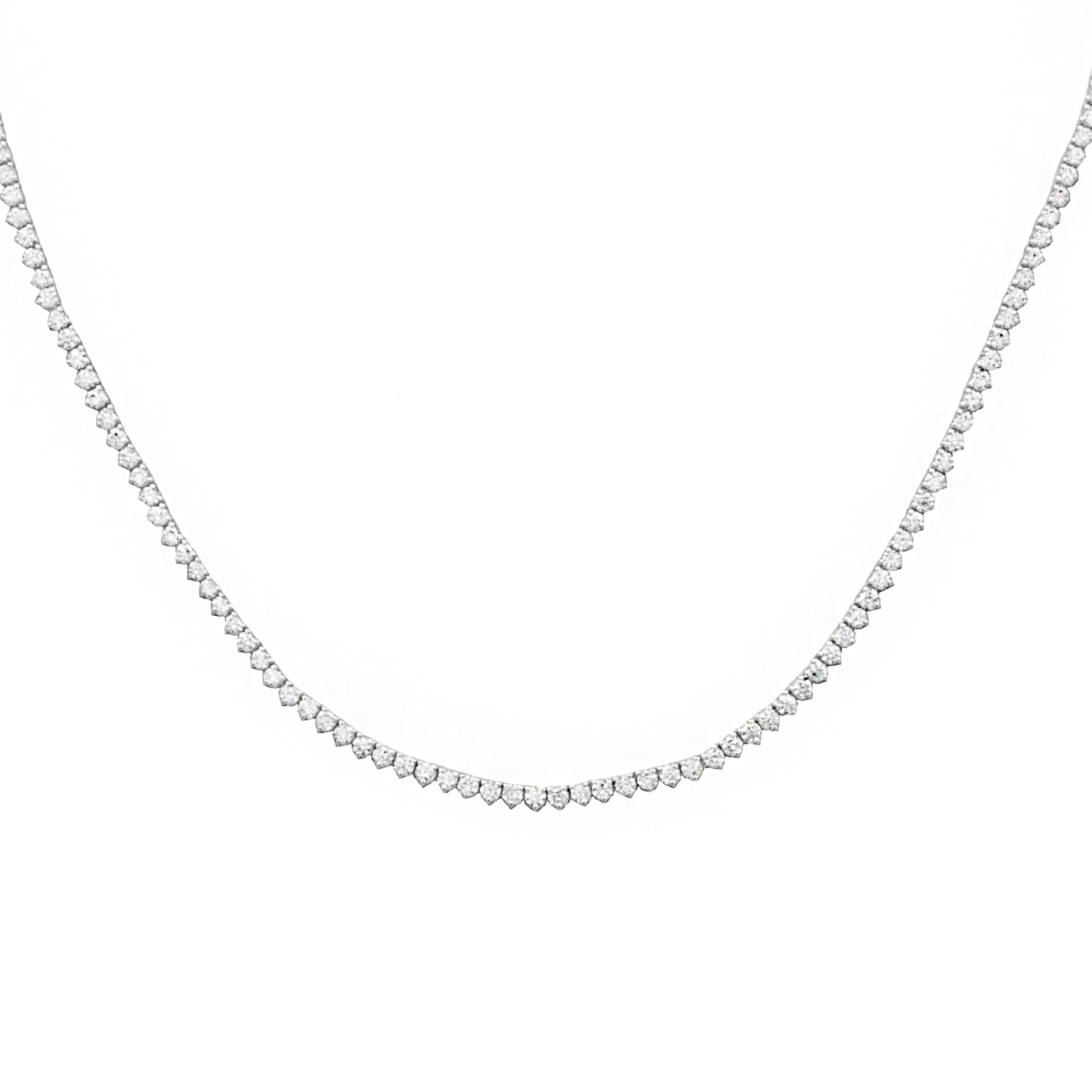 Half and Half Tennis and Chain Classic Collier Necklace