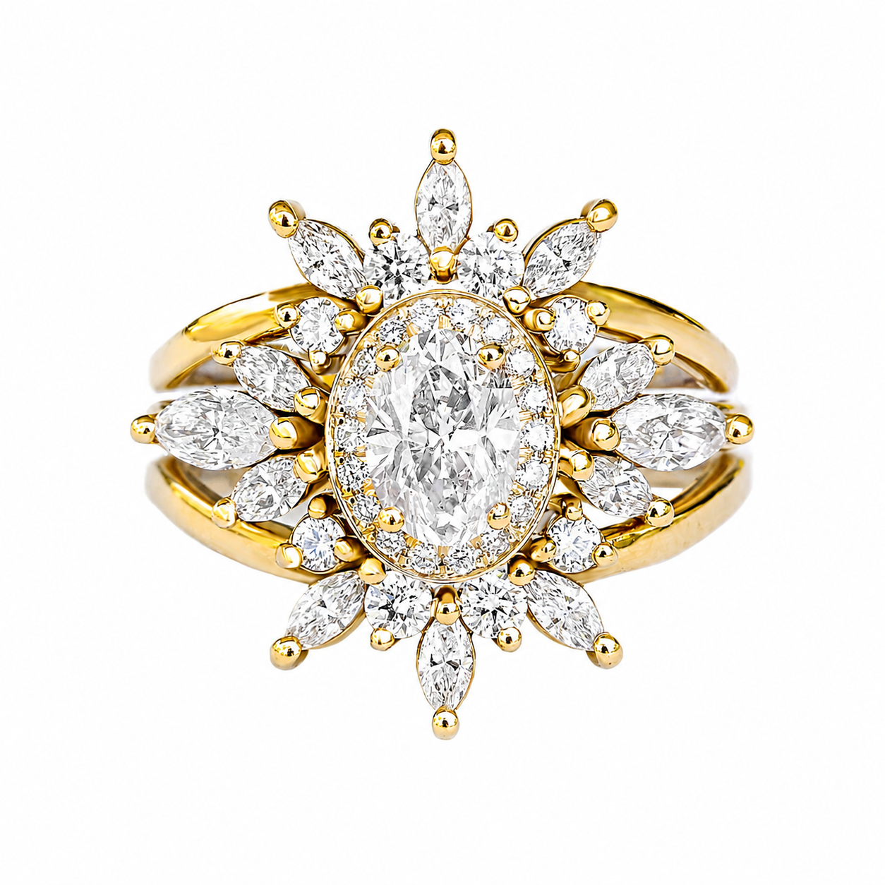 Oval Diamond 1.30ct Unique Engagement Ring, "Athena" & Two Athena's Crowns ♥