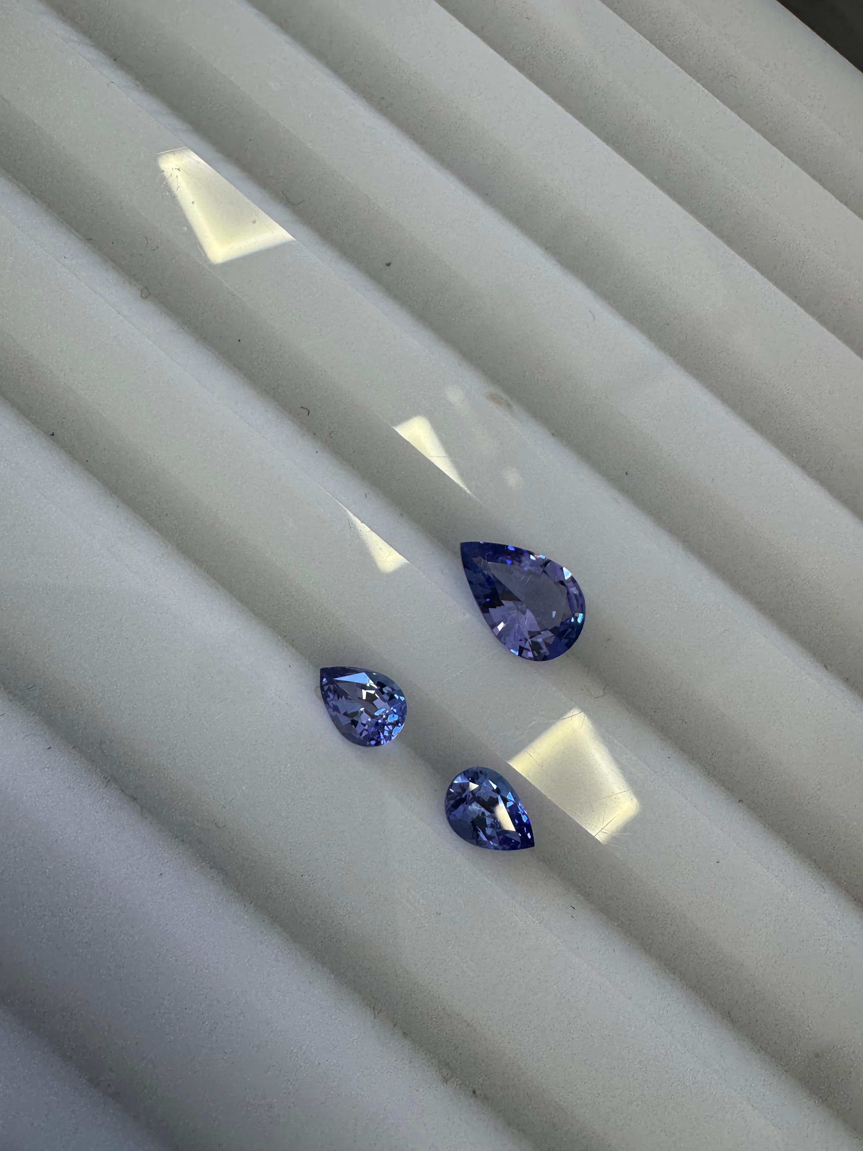 Private Listing for Kyle - Pear Tanzanite Diamond Halo Stud Earring