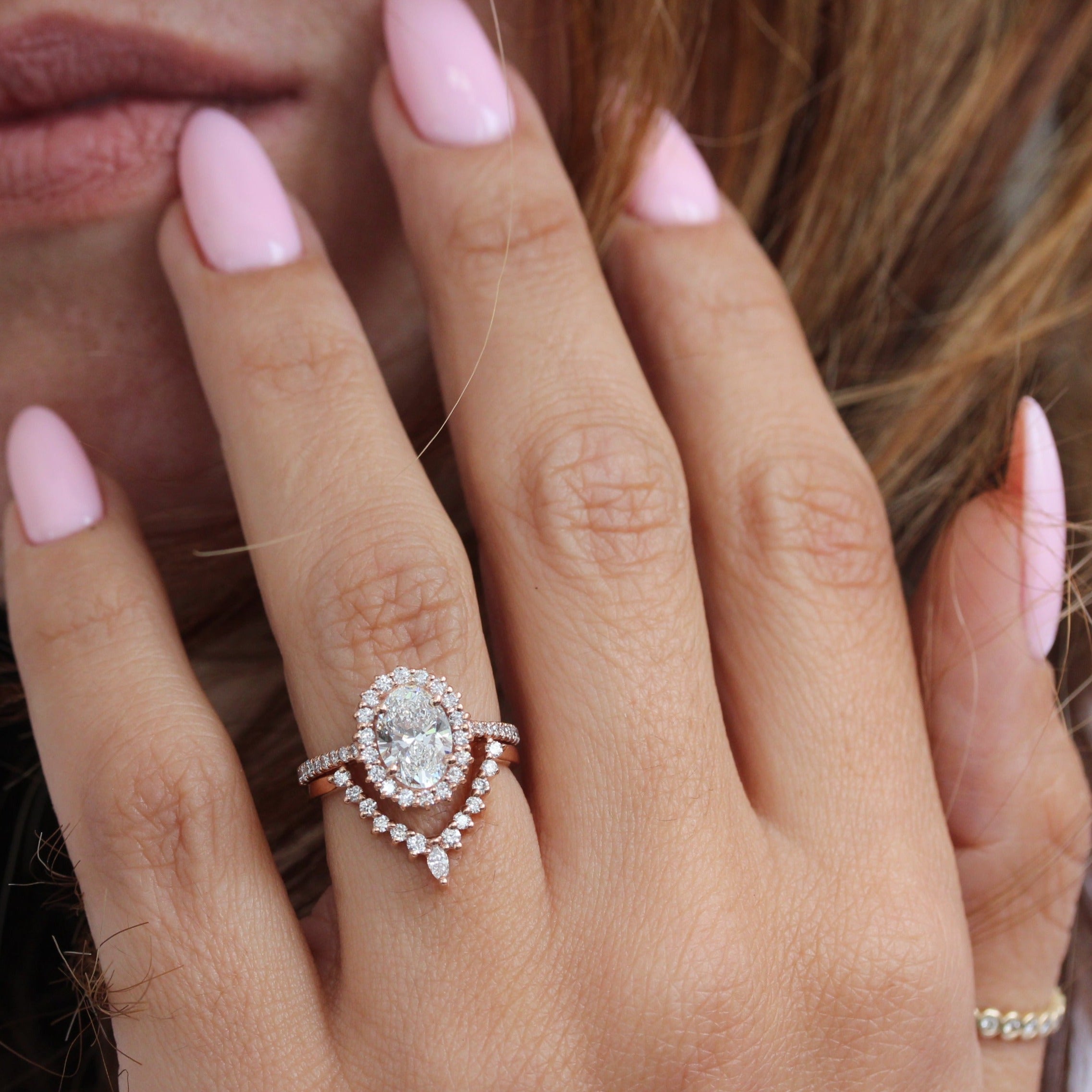 V Diamond Ring - Top Ring for the Ballerina ring set