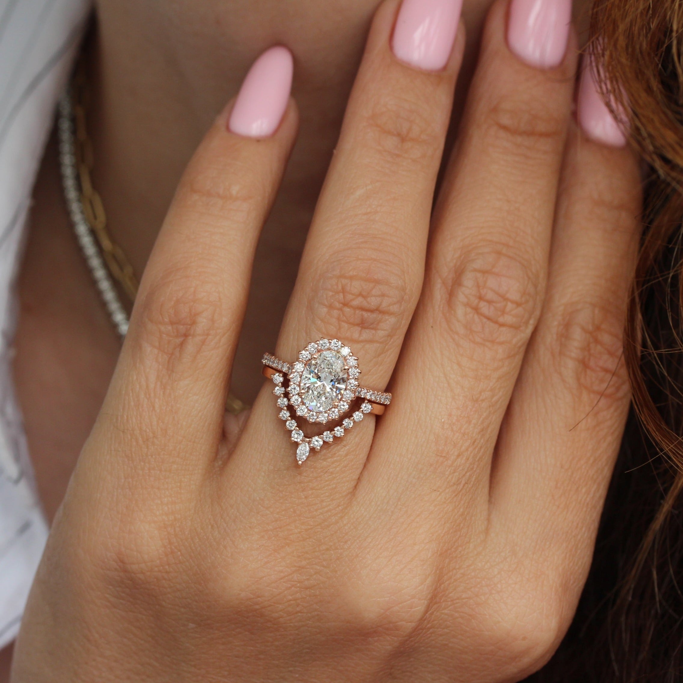 V Diamond Ring - Top Ring for the Ballerina ring set