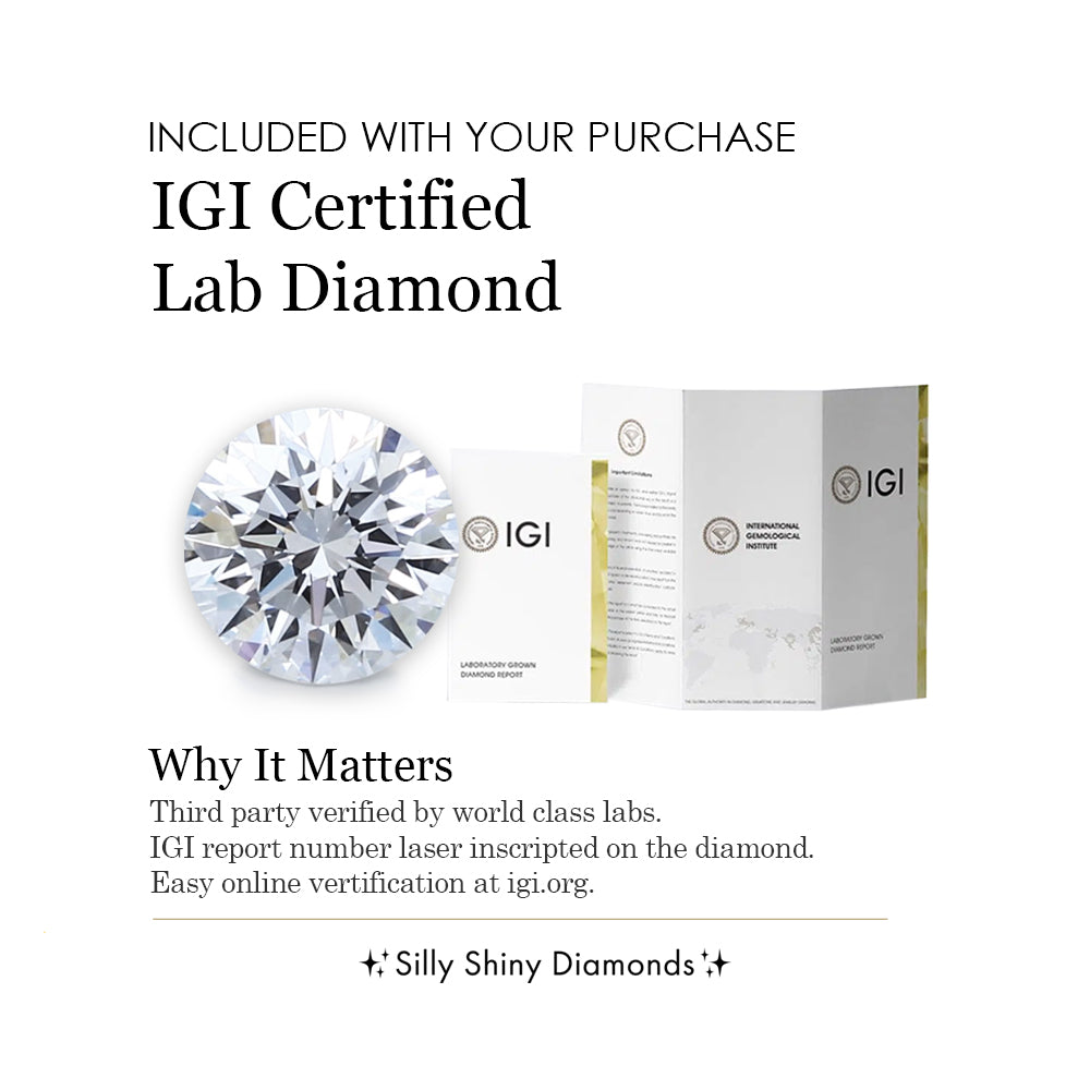 2 Carat Lab Diamond Simple Solitaire Ring and Matching Nesting Ring, Arya and Leah