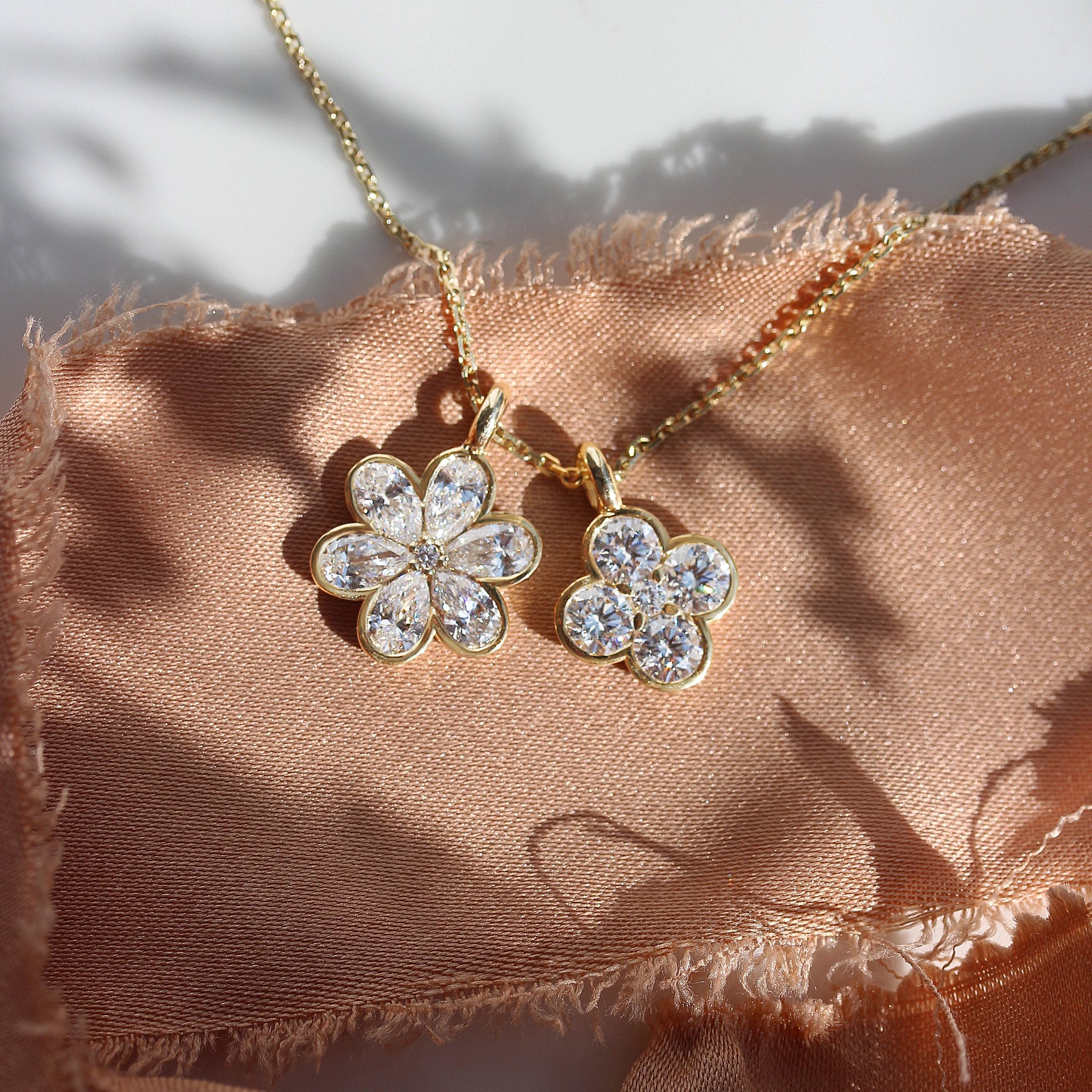 14K Clover Diamond Pendant