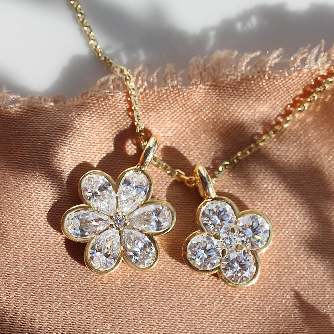 חמסה יד 14K זהב ויהלומים קמע הגנה