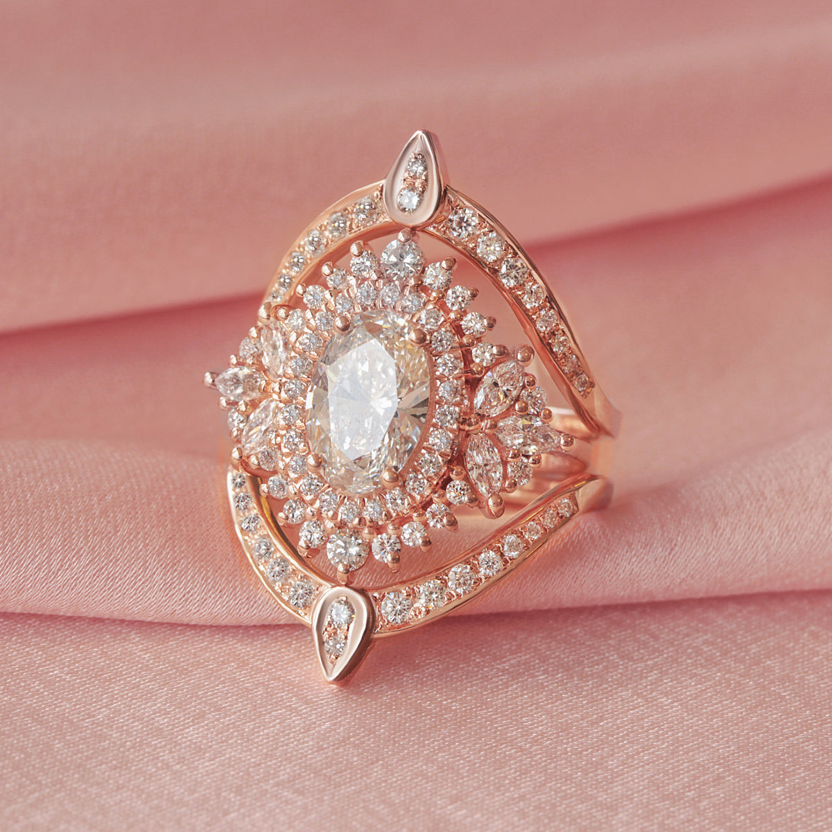 double halo 1.5carat oval diamond engagement ring monaco