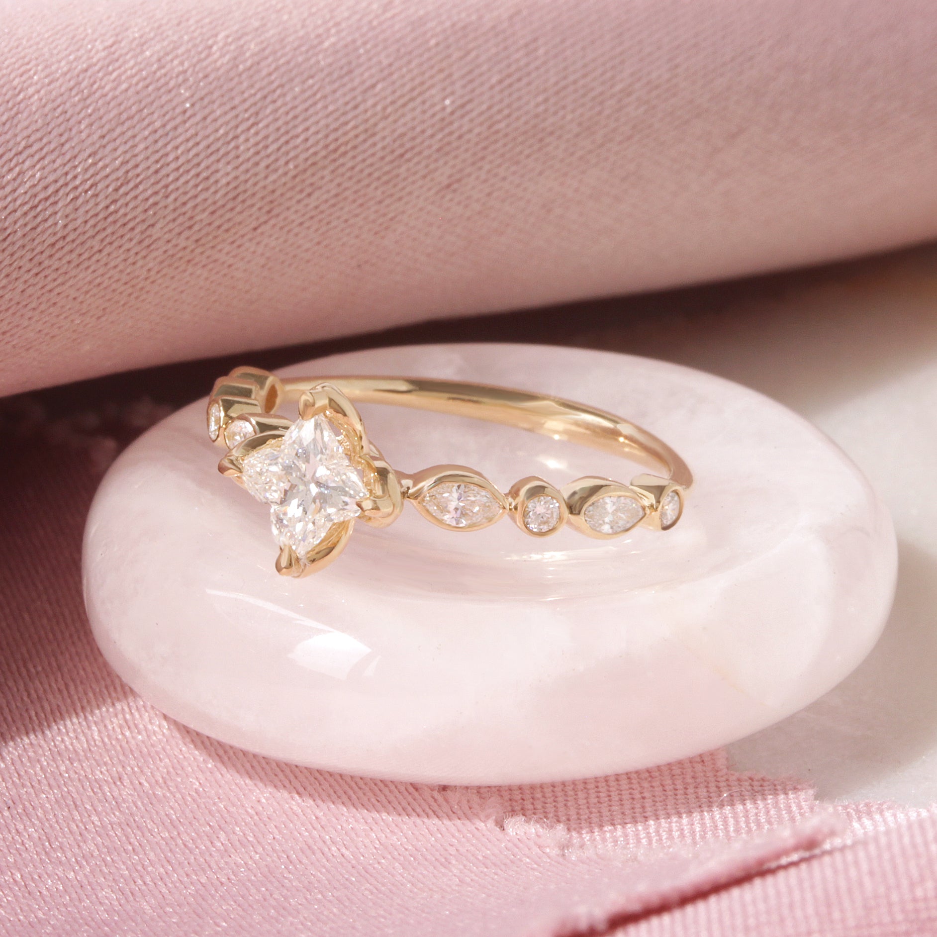 Orchid Cut Diamond Unique Engagement Ring 'Jasmin' ♥