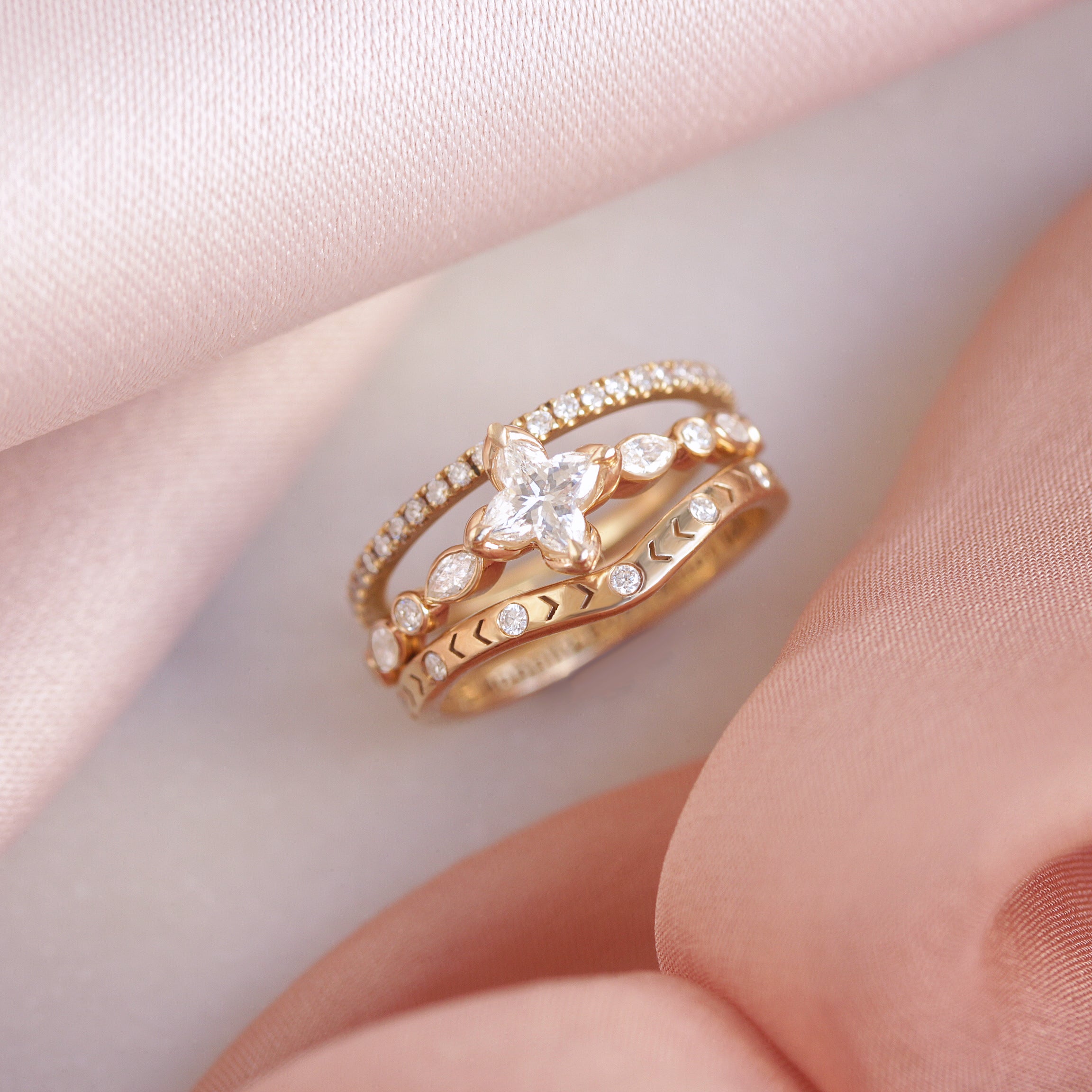 Orchid Cut Diamond Unique Engagement Ring 'Jasmin' ♥