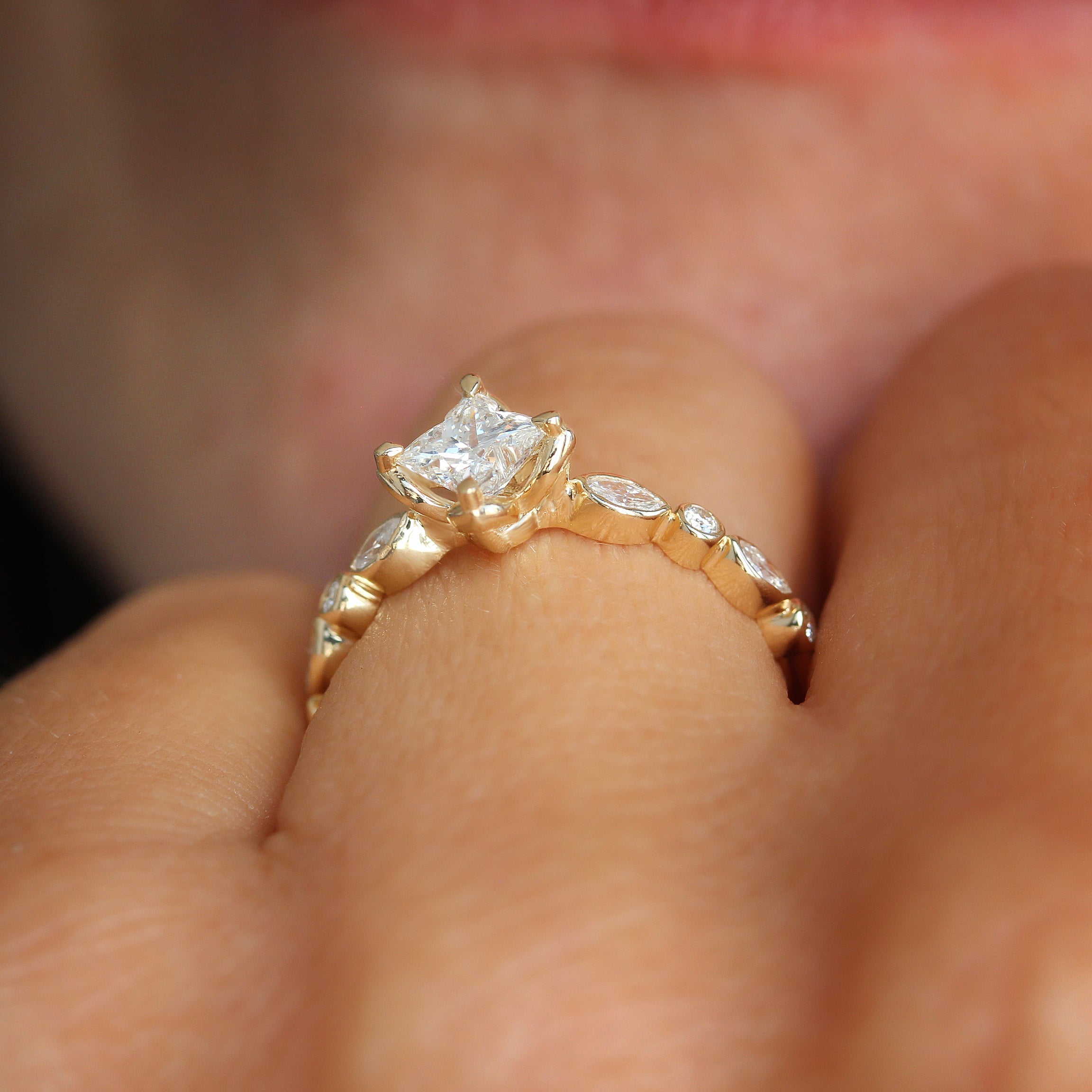 Orchid Cut Diamond Unique Engagement Ring 'Jasmin' ♥