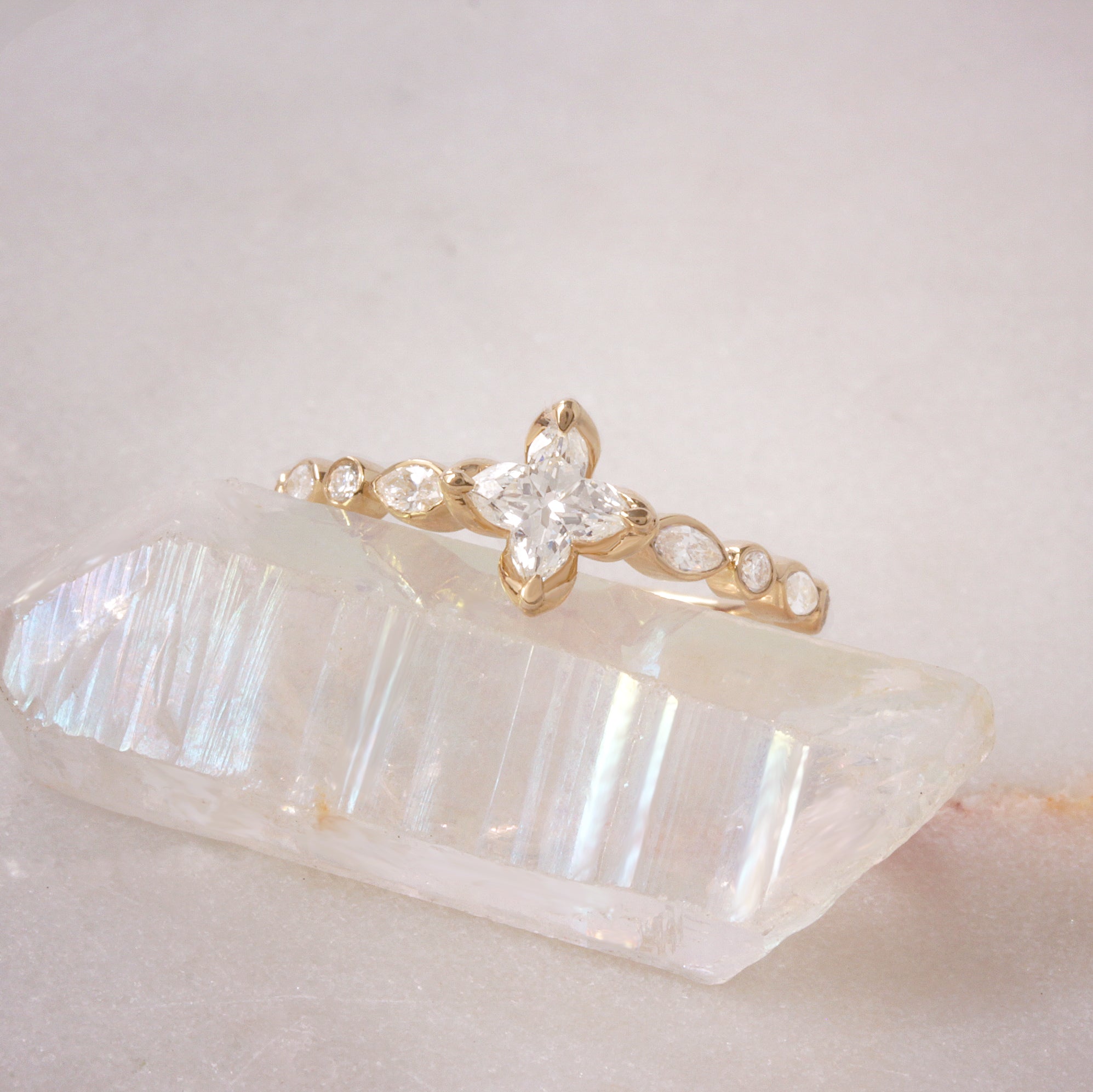 Orchid Cut Diamond Unique Engagement Ring 'Jasmin' ♥