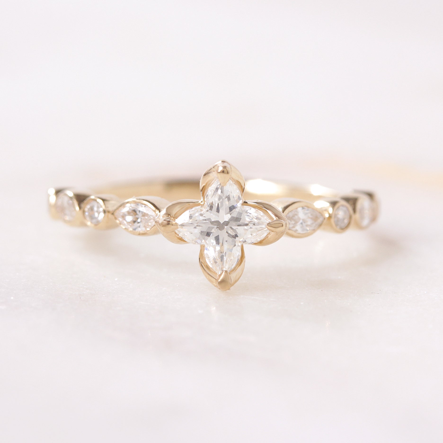 Orchid Cut Diamond Unique Engagement Ring 'Jasmin' ♥