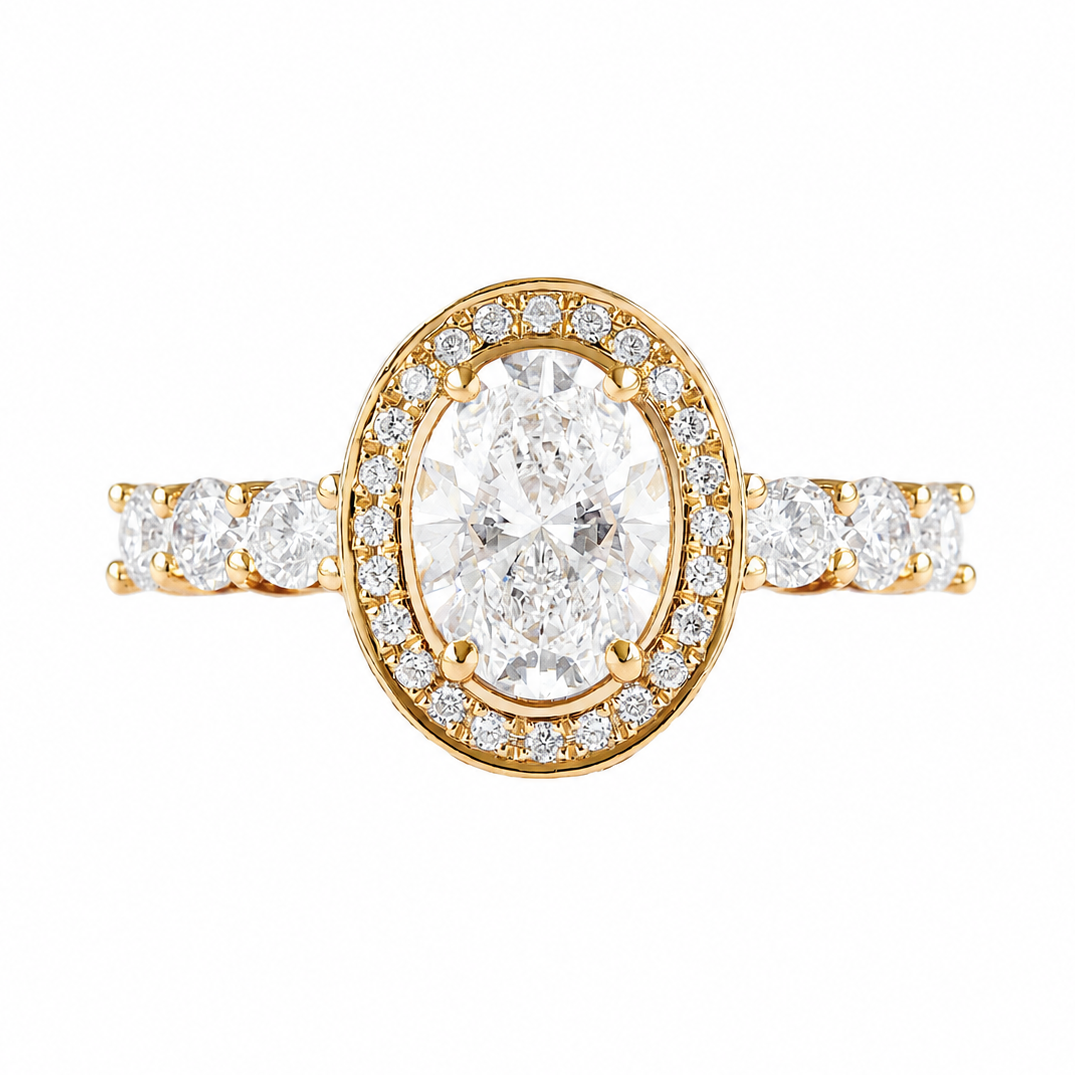 Oval Diamond Halo 1.5ct Engagement Ring Scarlett