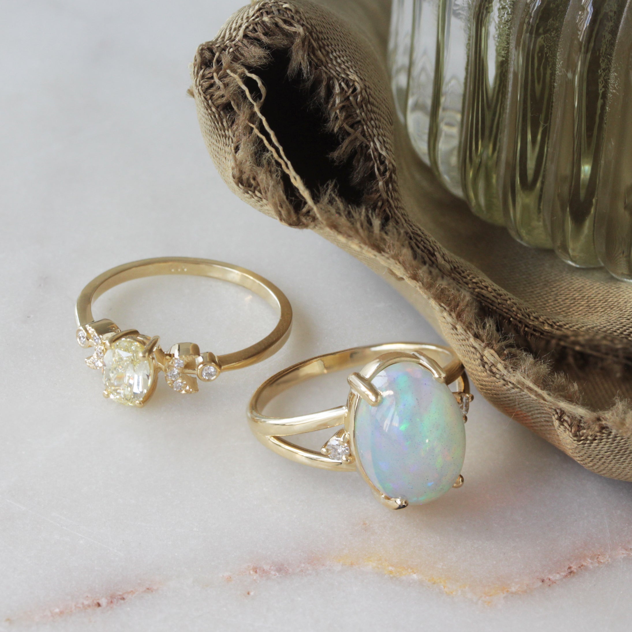 Oval Opal Cocktail Diamond Ring Yellow Gold October Birth, stoneindex finger ring, october birthstone, statement diamond ring, opal diamond ring, gemstone diamond ring