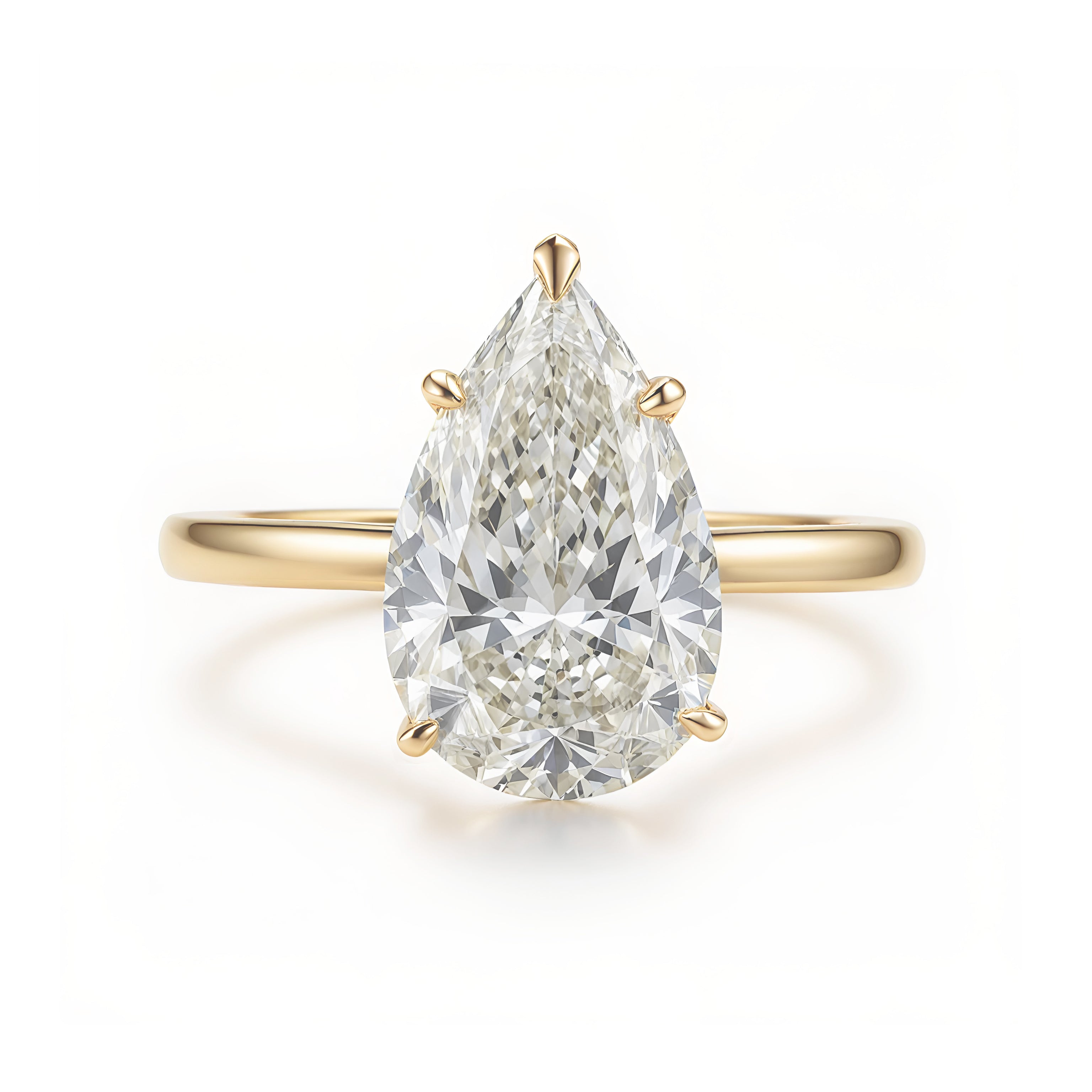 Pear Diamond Solitaire Diamond Engagement Ring - Arya