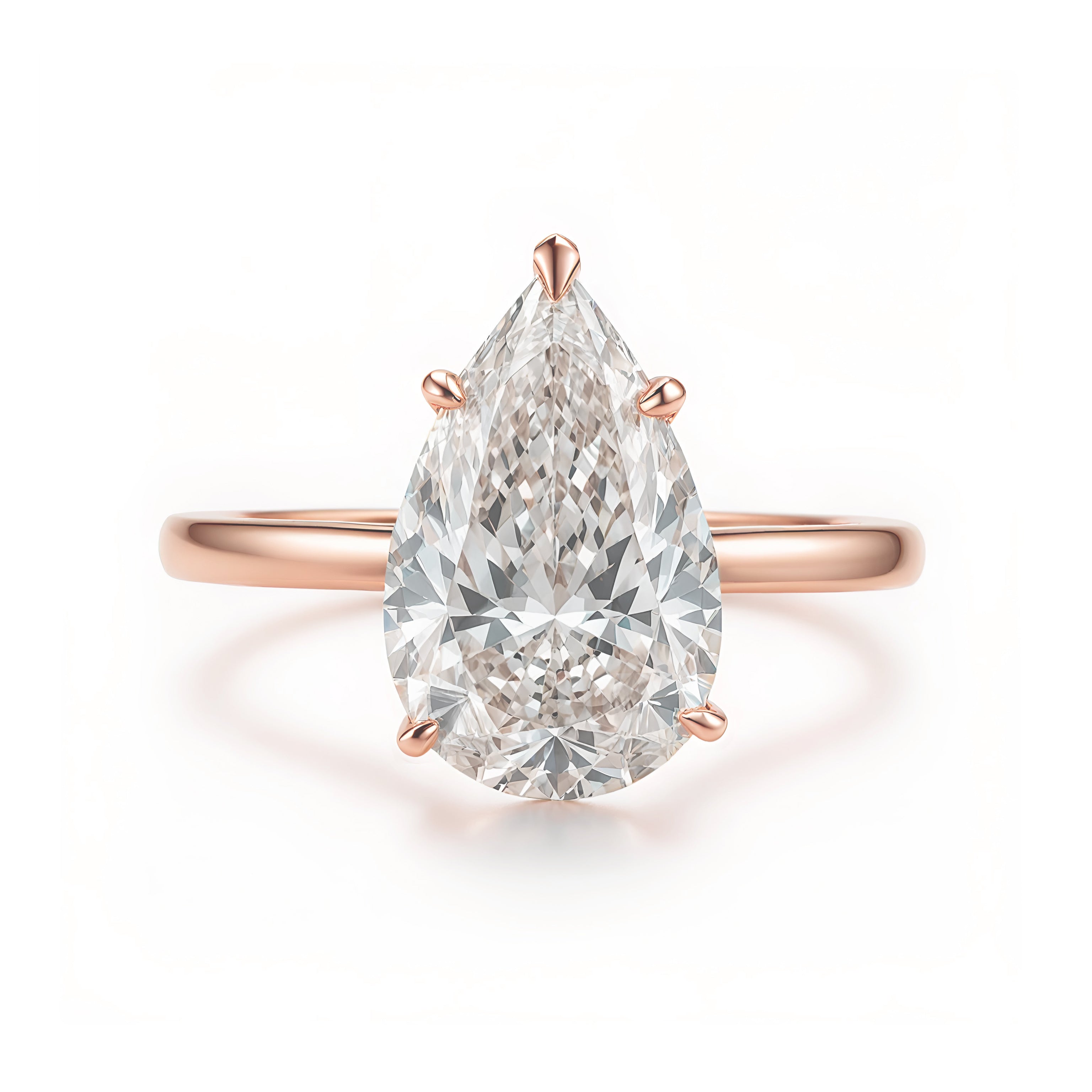Pear Diamond Solitaire Diamond Engagement Ring - Arya