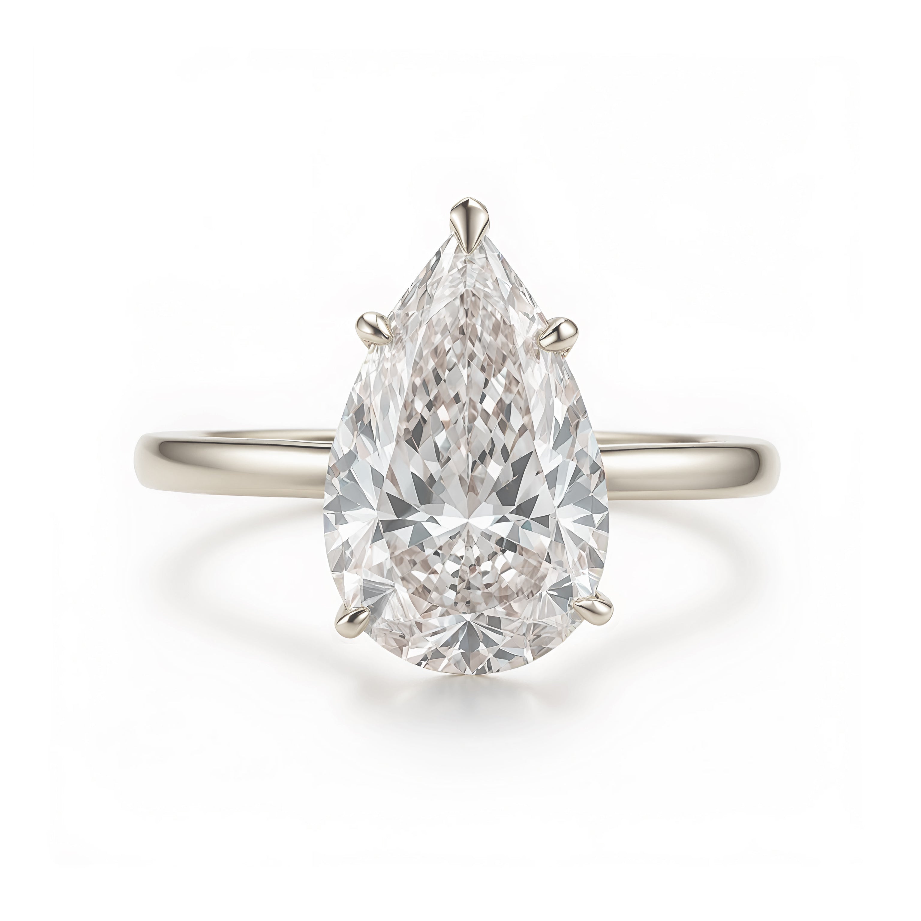 Pear Diamond Solitaire Diamond Engagement Ring - Arya