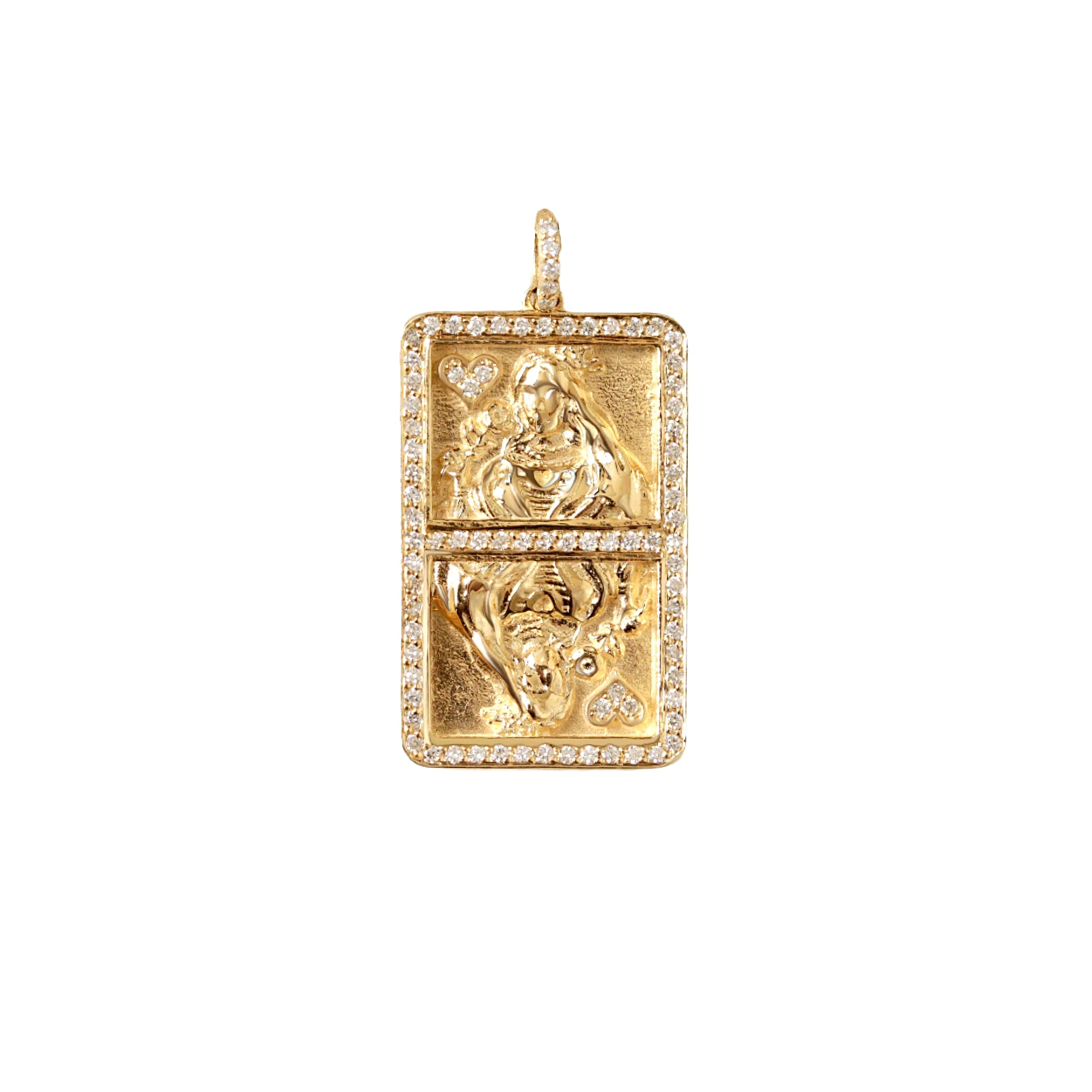 Queen of Hearts Necklace - Gold and Diamond Pendant