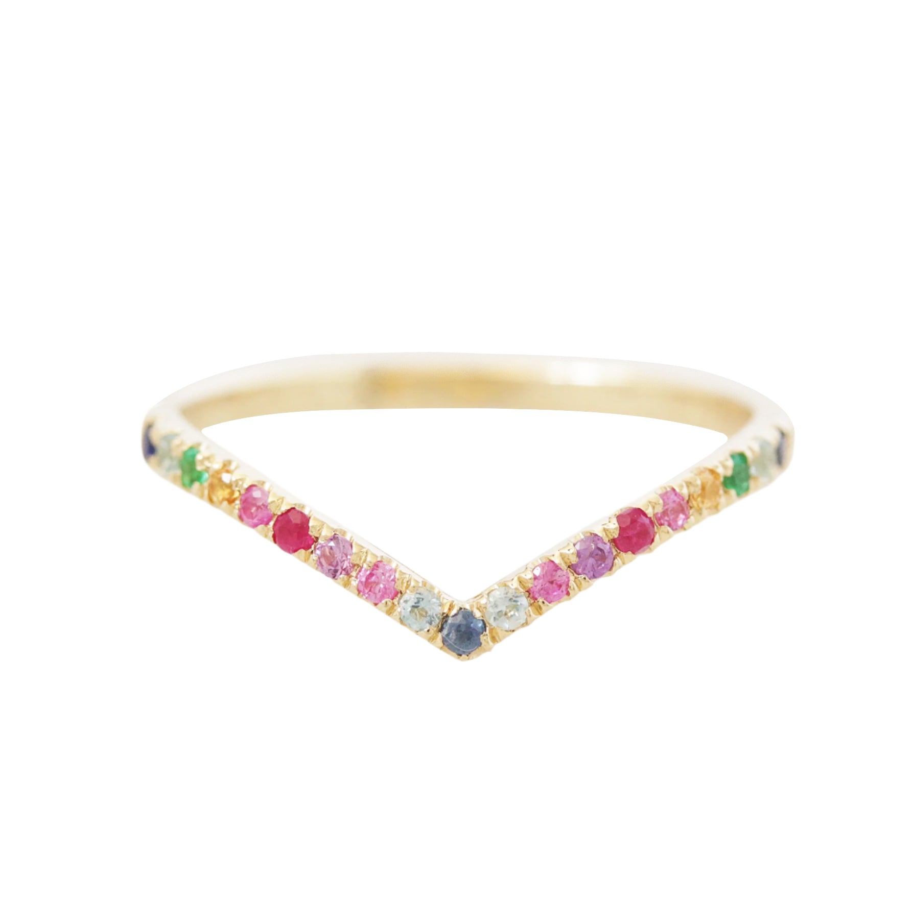 Rainbow Color V Ring, Stacking Ring, ivf moms, rainbow baby, lgbtq, pride jewelry