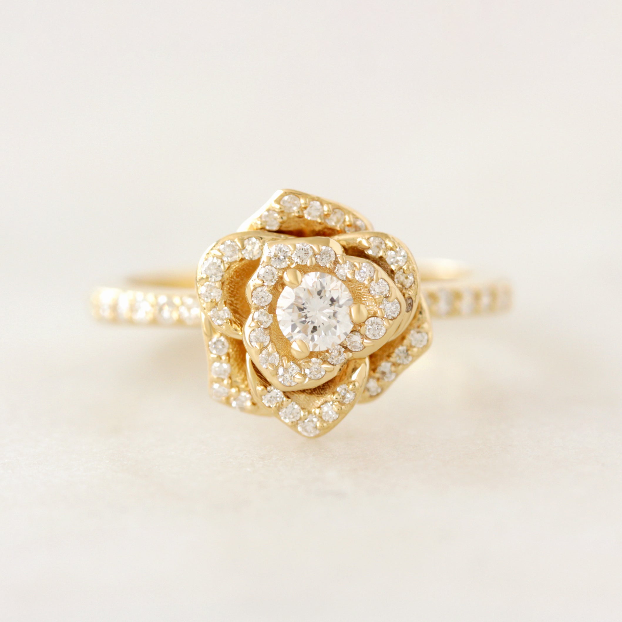 Rose Flower Diamond Ring birthflower