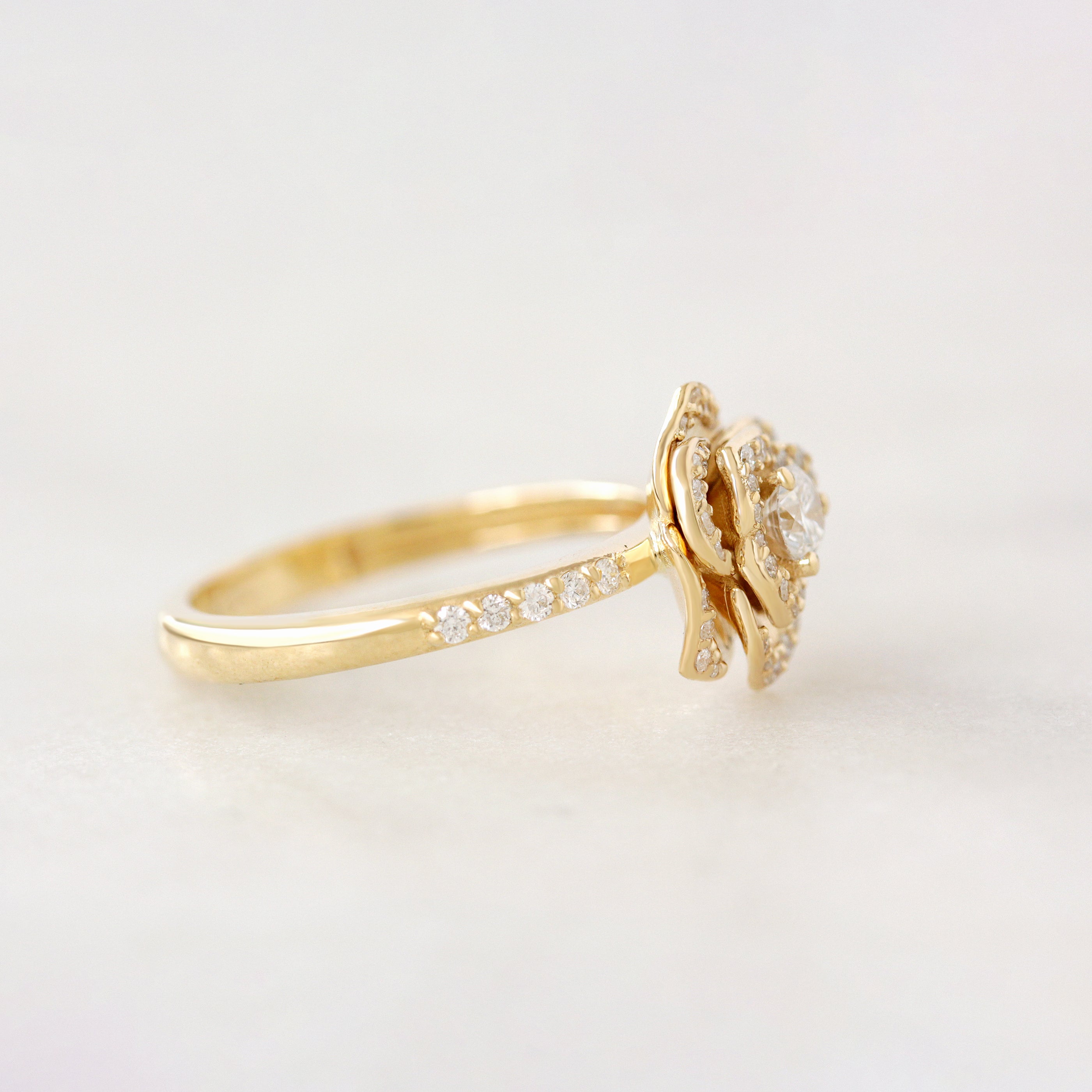 Rose Flower Diamond Ring birthflower