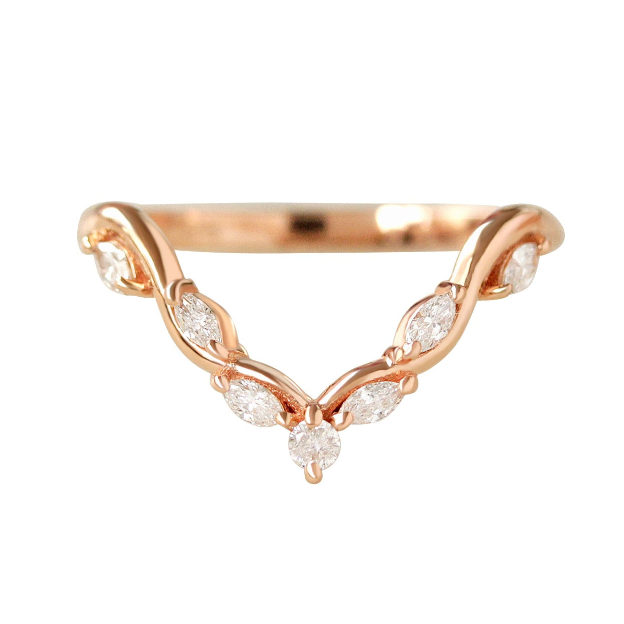 Wavy Chevron V Nesting Ring - Nora