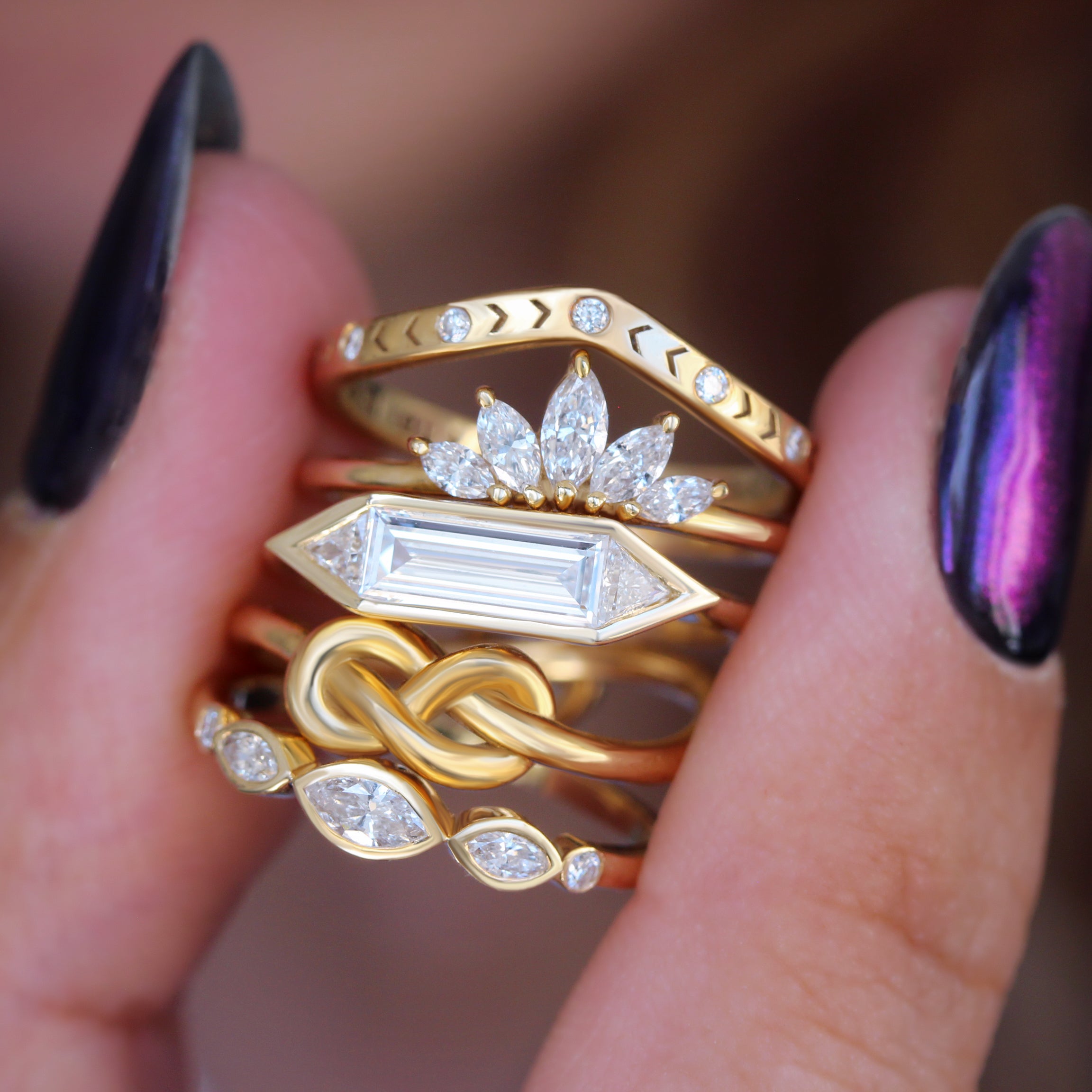 Petite Infinity Knot Gold Ring, Delicate Wedding Band